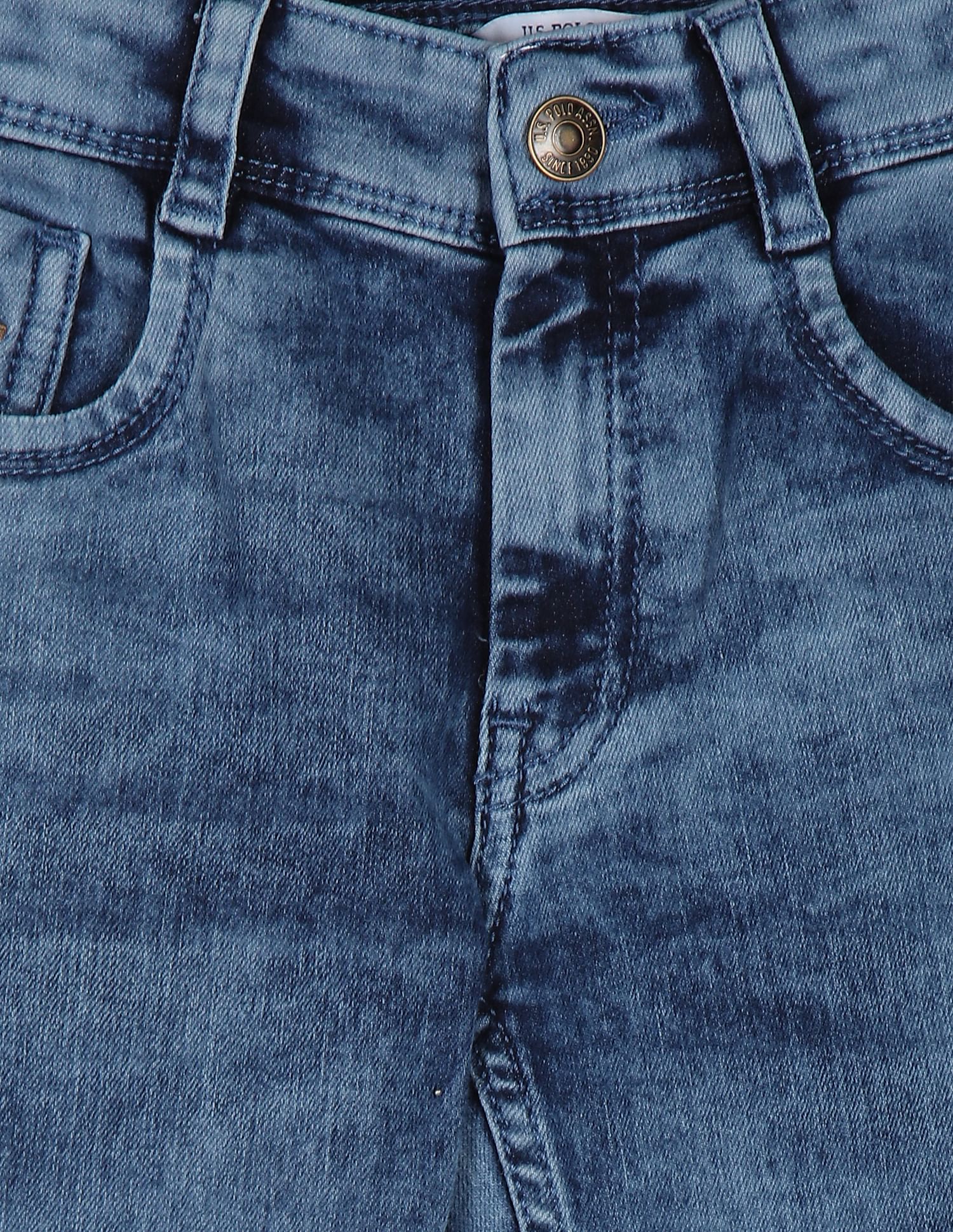 Mid Rise Acid Wash Skinny Fit Jeans - Image 3