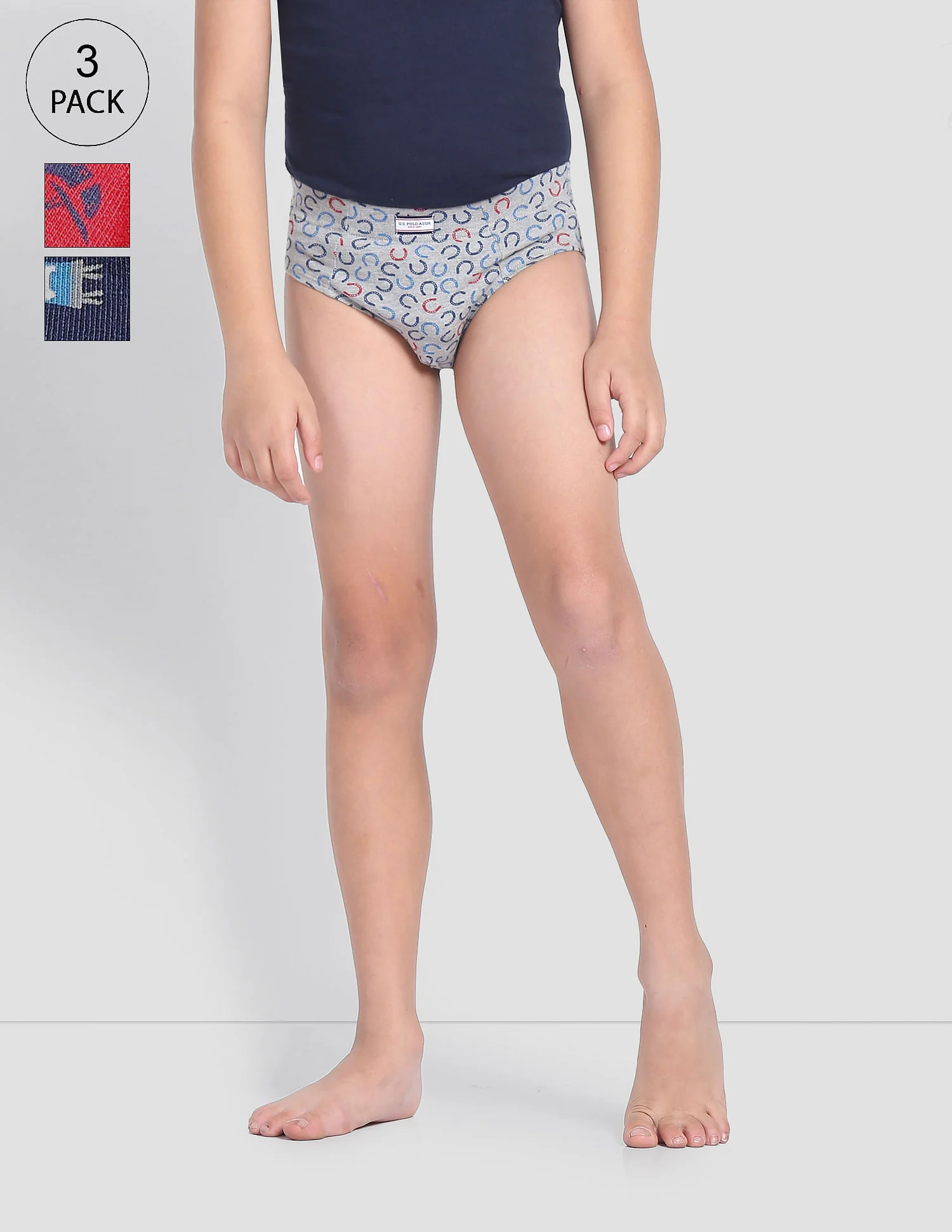 Mid Rise Cotton Spandex OKB01 Briefs - Pack Of 3