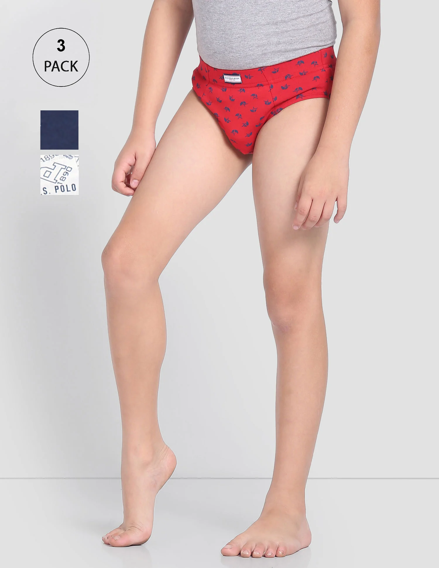 Mid Rise Cotton Spandex OKB01 Briefs - Pack Of 3