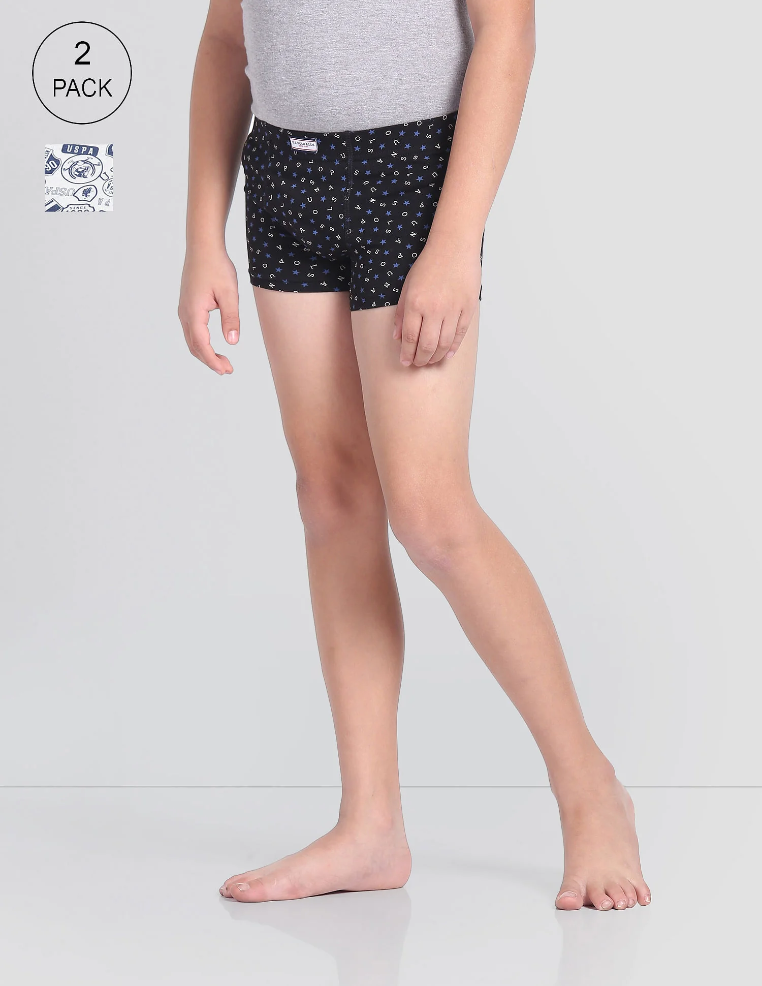 Mid Rise Cotton Spandex OKT01 Trunks - Pack Of 2