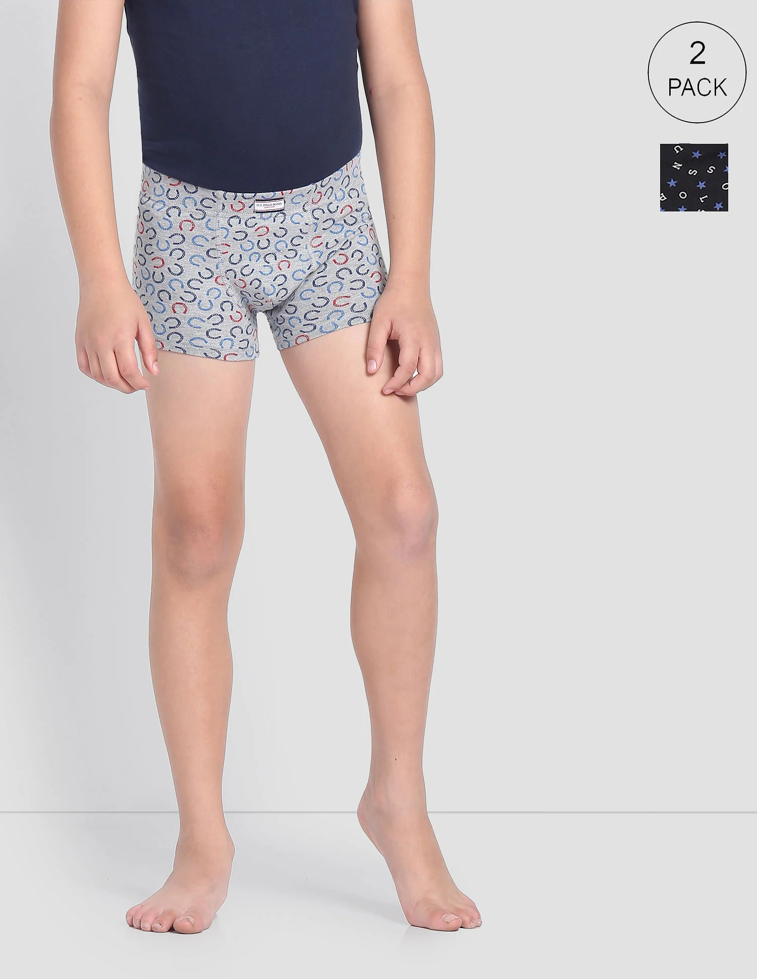 Mid Rise Cotton Spandex OKT01 Trunks - Pack Of 2