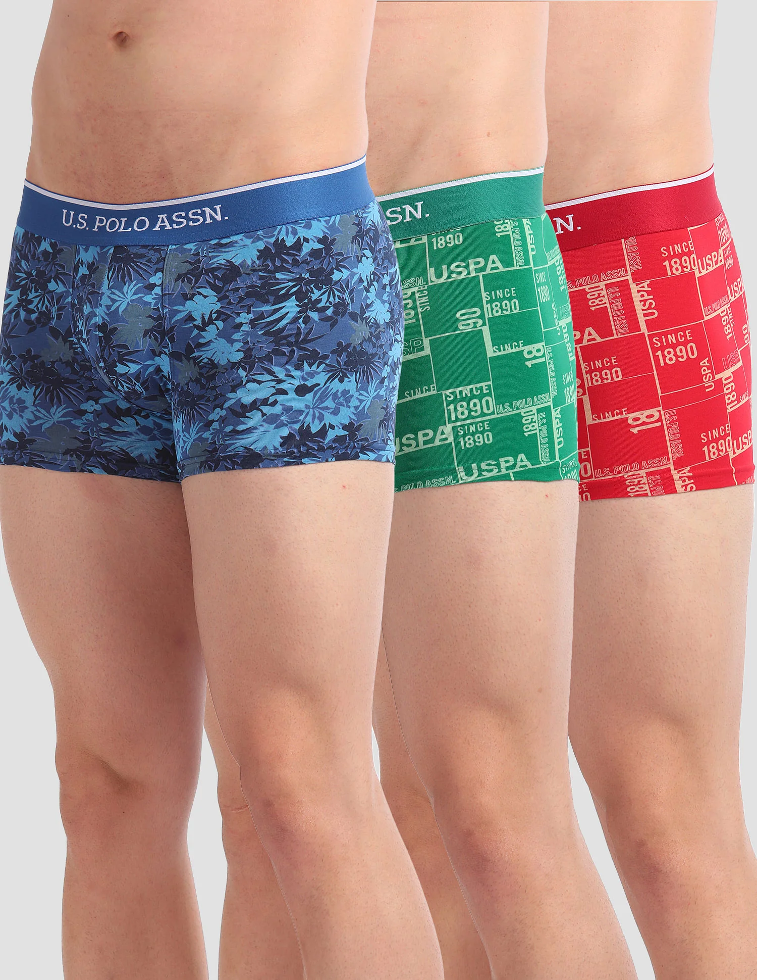 Pack Of 3 Printed Mid-Rise Trunks OET01-BRG-P3 - Image 6