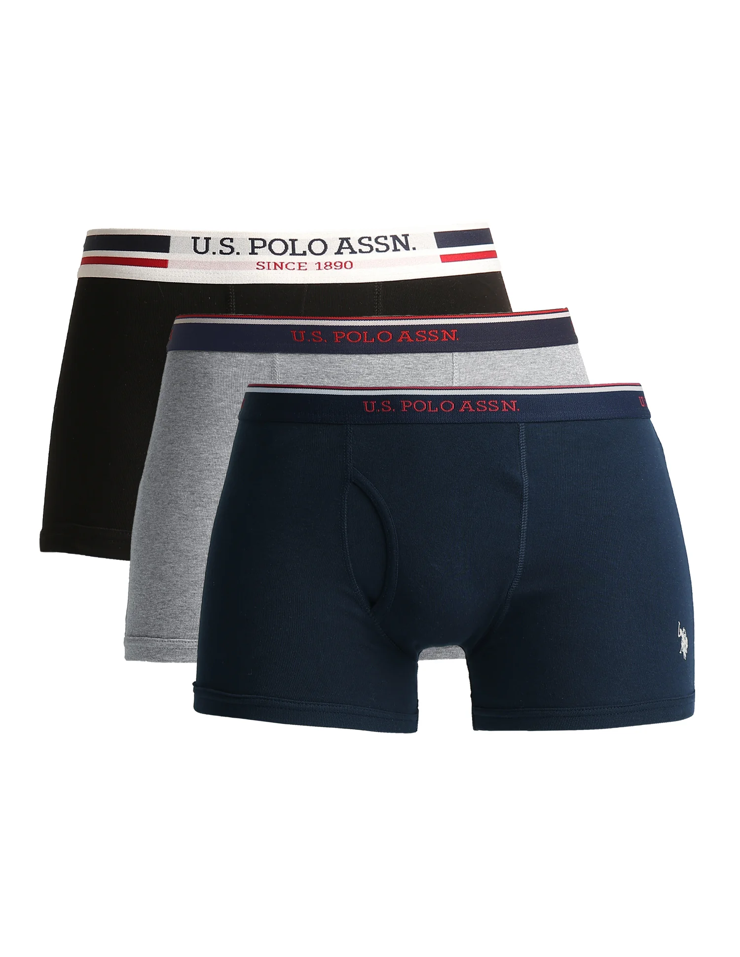 Mid Rise Solid 1667 Trunks - Pack Of 3 - Image 15