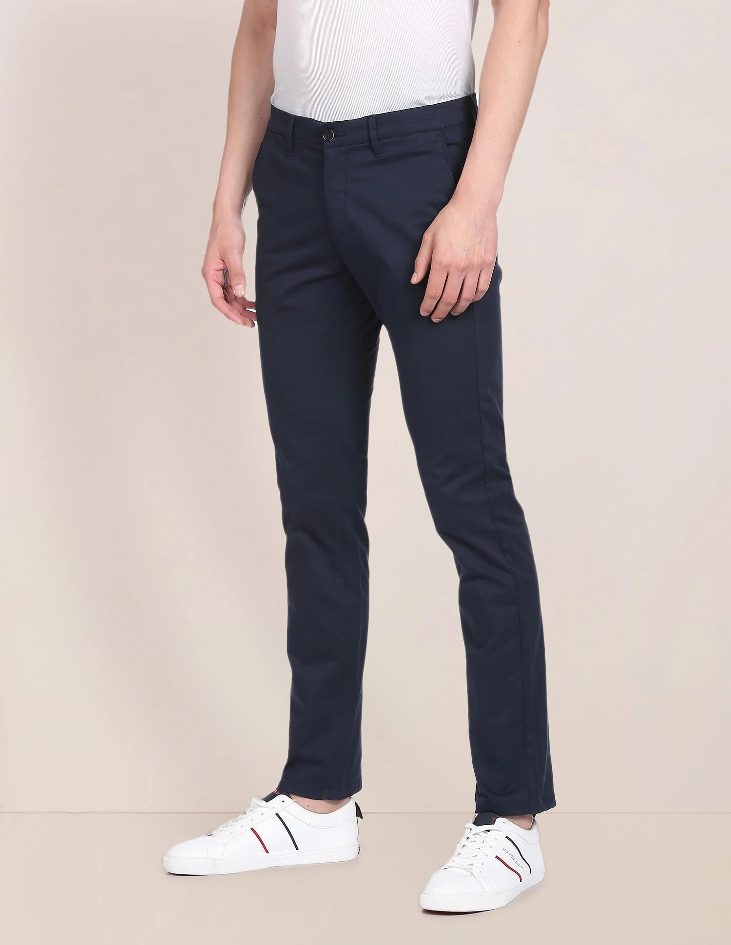 Mid Rise Solid Casual Trousers - Image 4