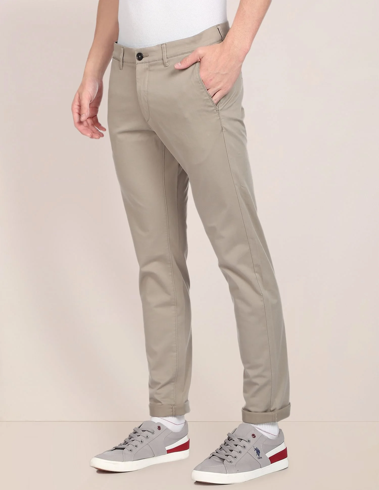 Mid Rise Solid Casual Trousers - Image 4