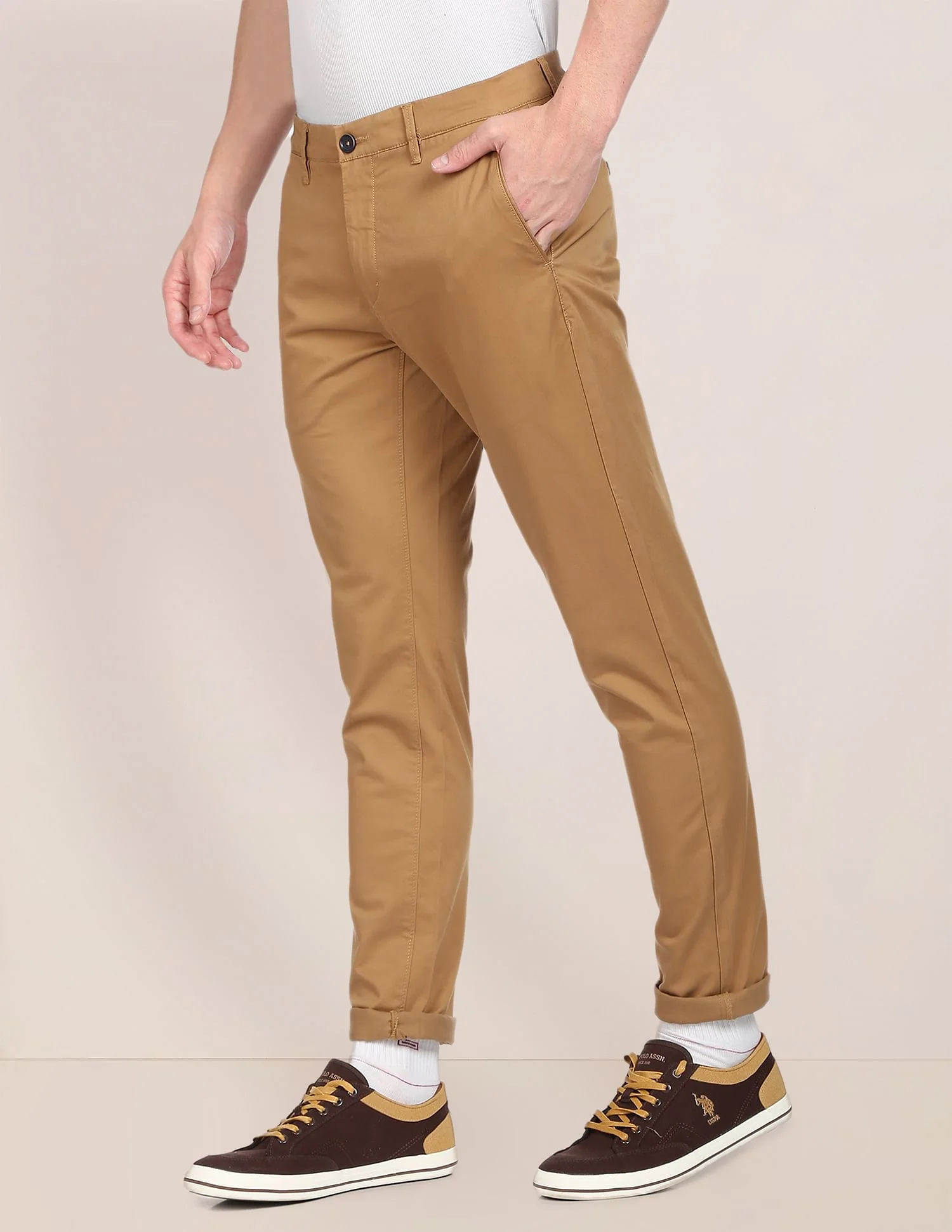 Mid Rise Solid Casual Trousers - Image 4