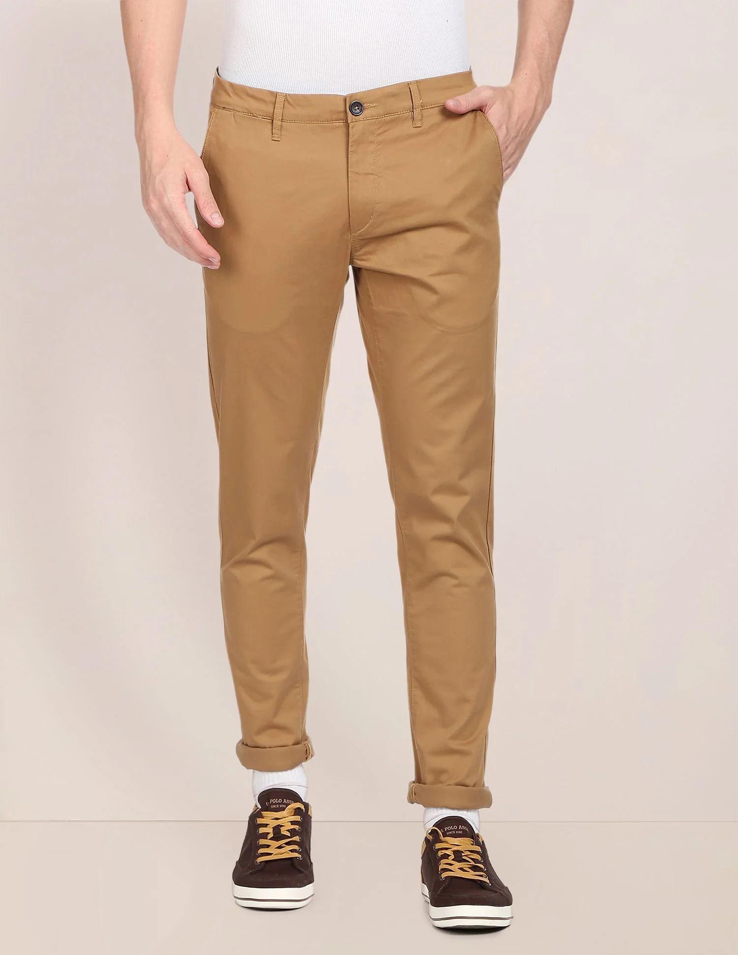 Mid Rise Solid Casual Trousers - Image 6