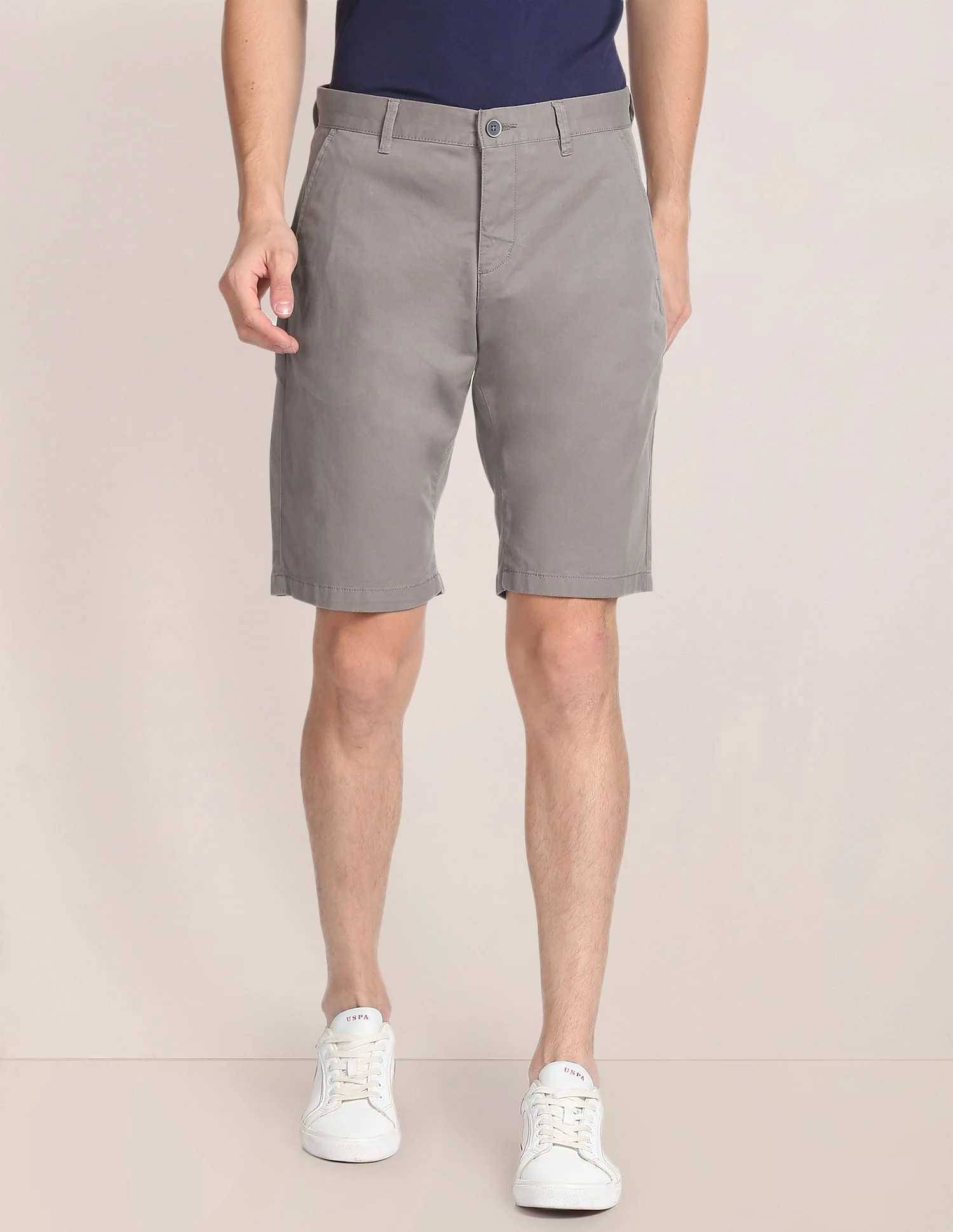 Mid Rise Solid Slim Fit Shorts - Image 6