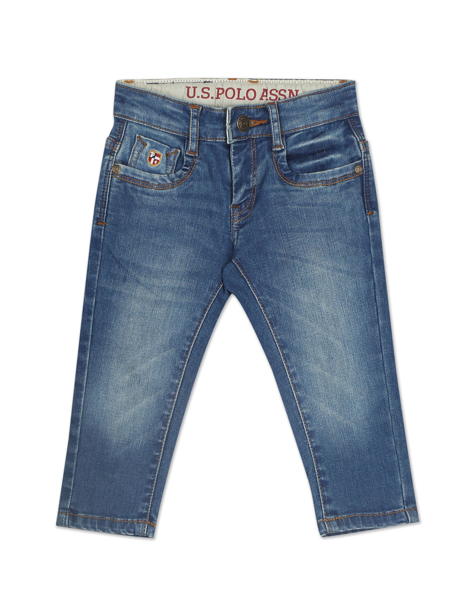 Mid Rise Stone Wash Jeans