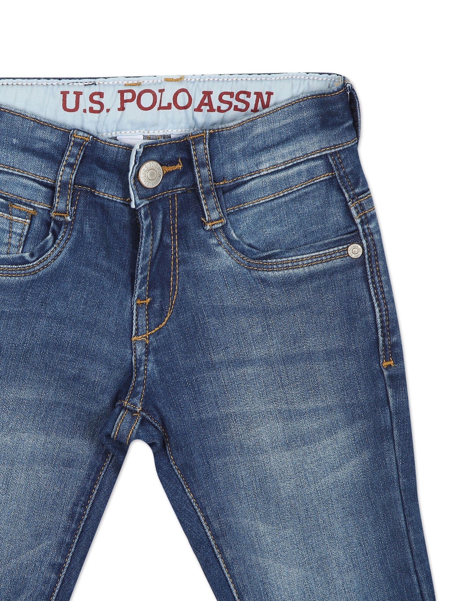 Mid Rise Stone Wash Jeans - Image 4