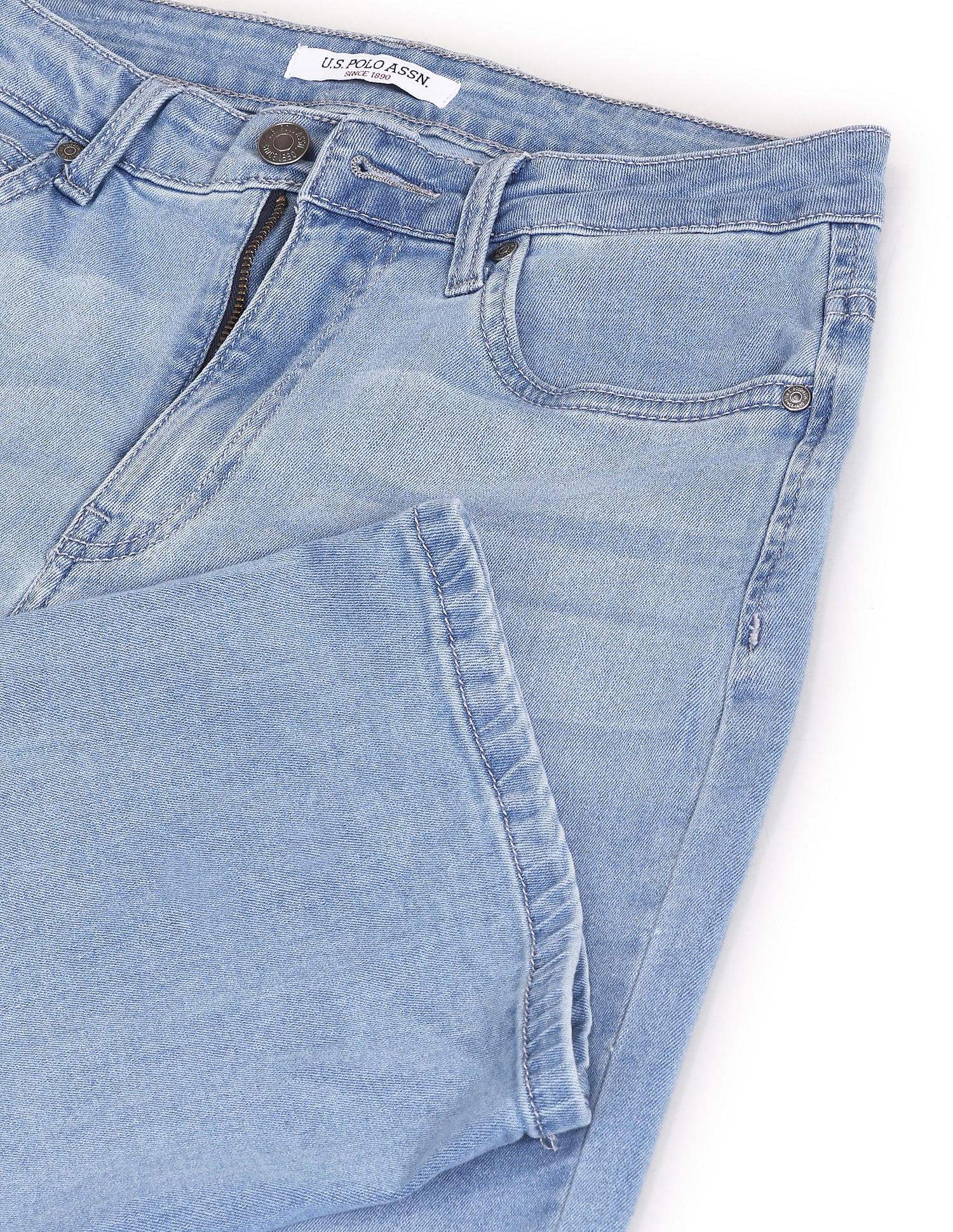 Mid Rise Stone Wash Wide Leg Jeans - Image 2