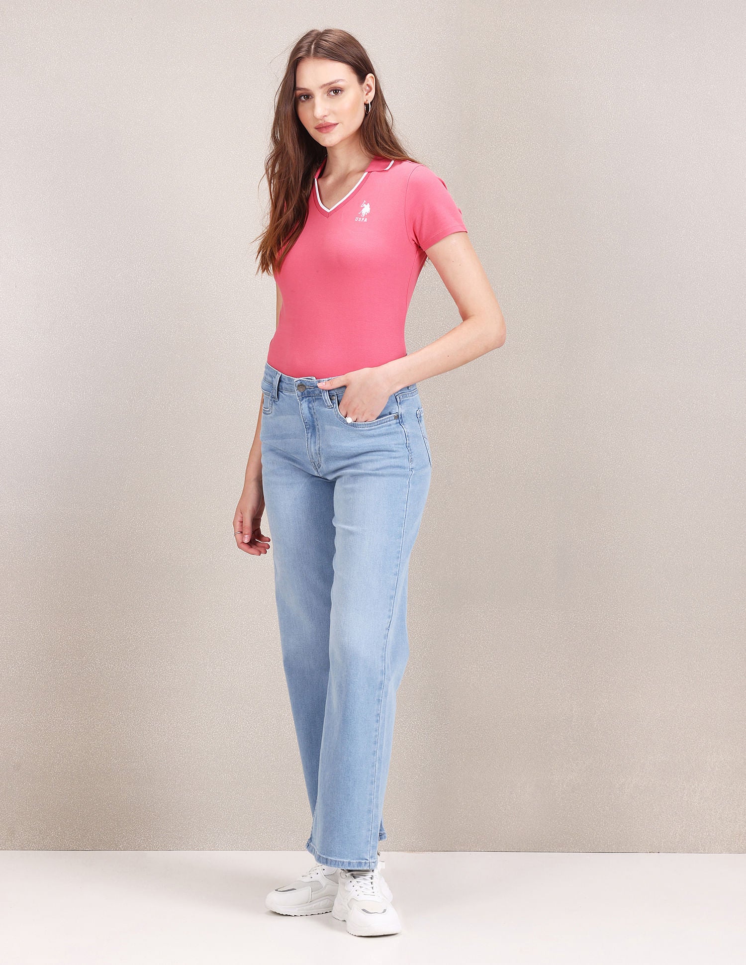 Mid Rise Stone Wash Wide Leg Jeans - Image 3