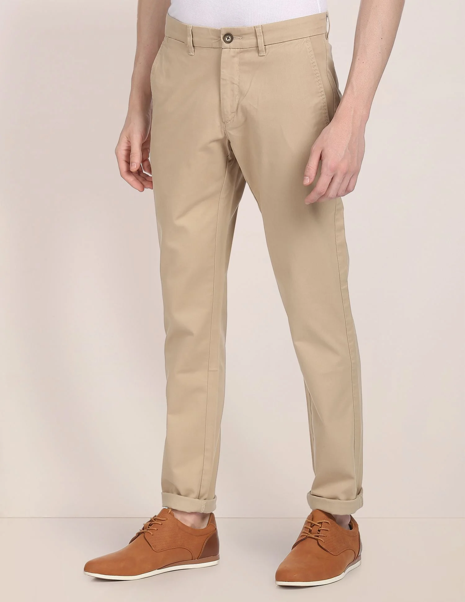 Mid Rise Twill Casual Trousers - Image 4