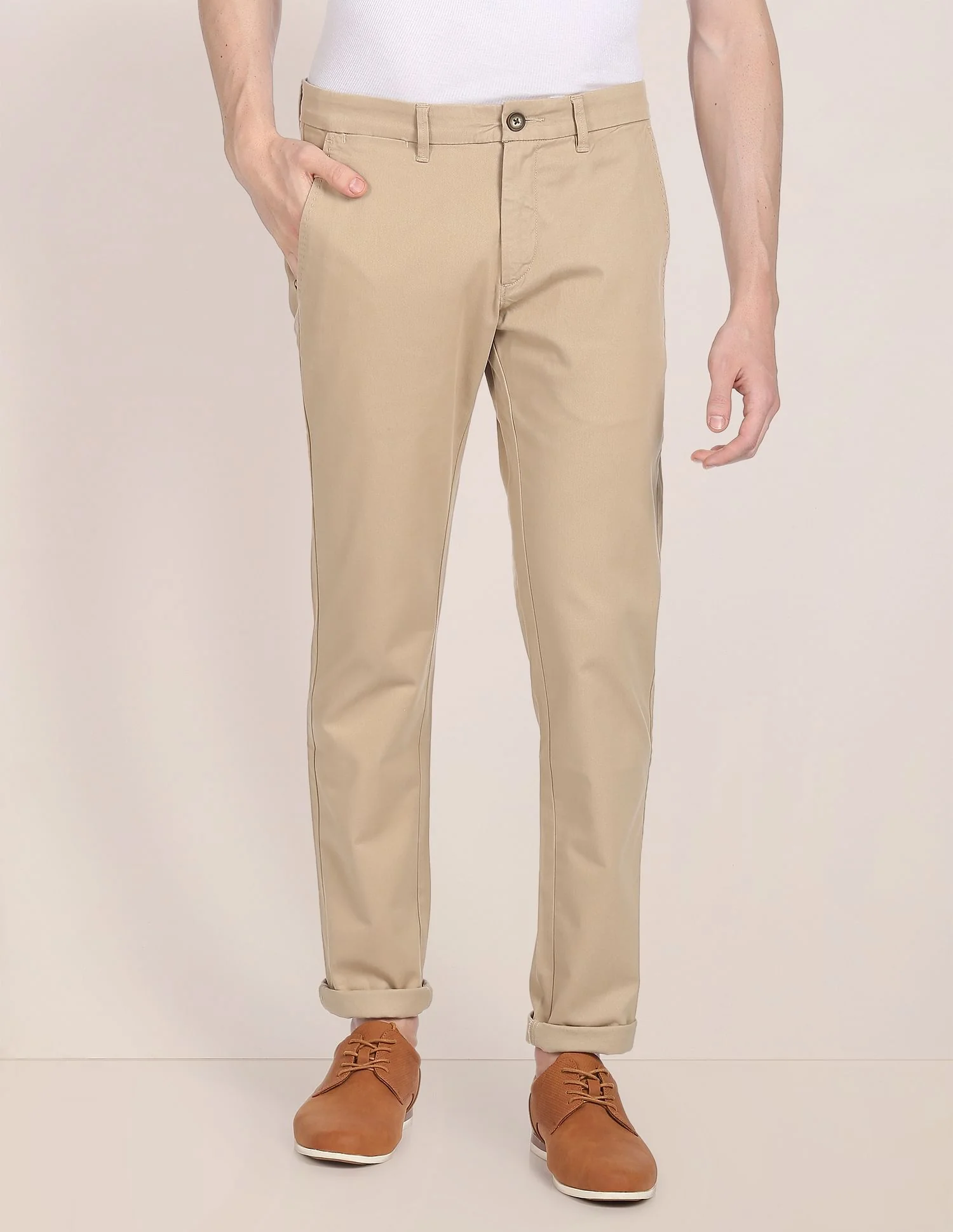 Mid Rise Twill Casual Trousers - Image 6