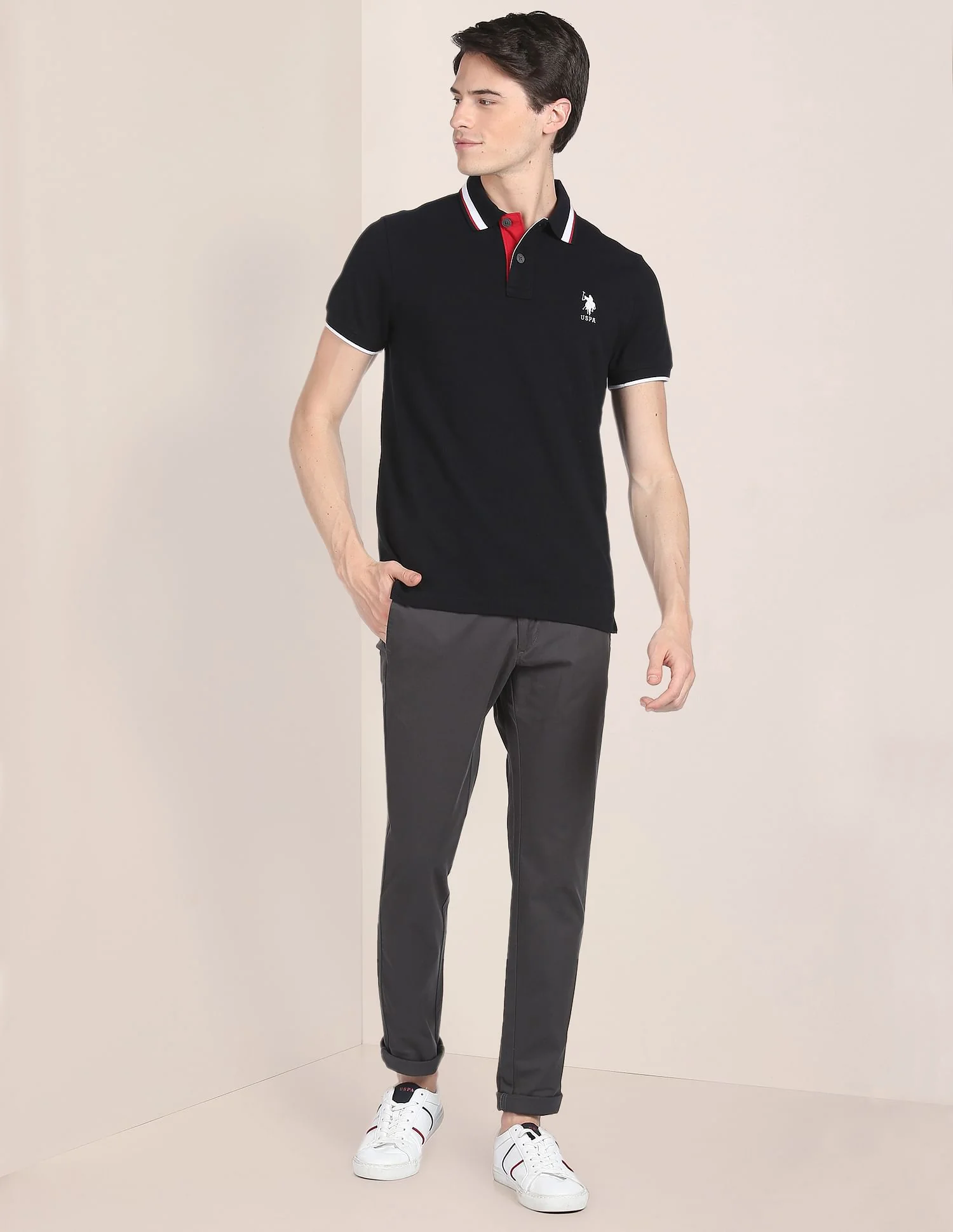 Mid Rise Twill Casual Trousers - Image 3