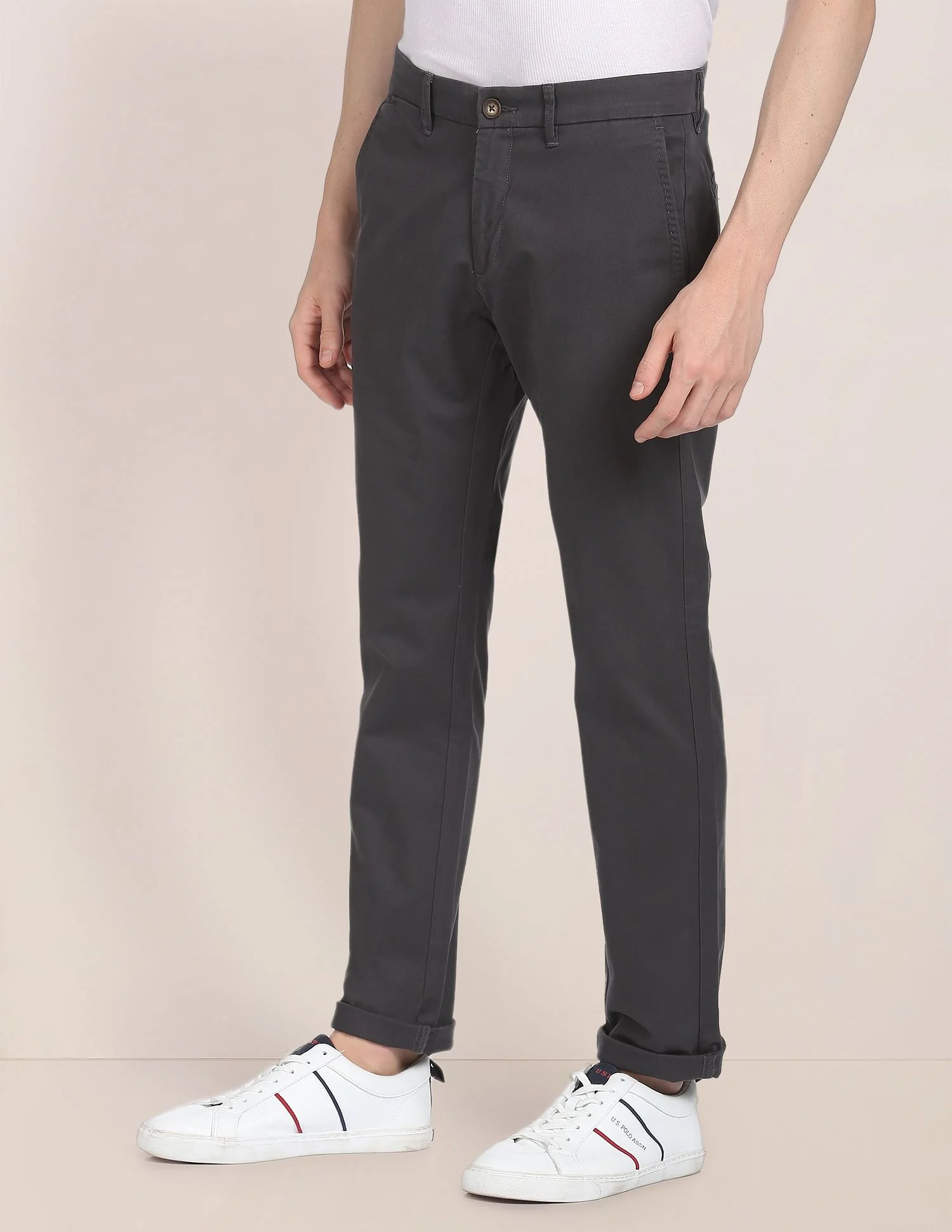 Mid Rise Twill Casual Trousers - Image 4