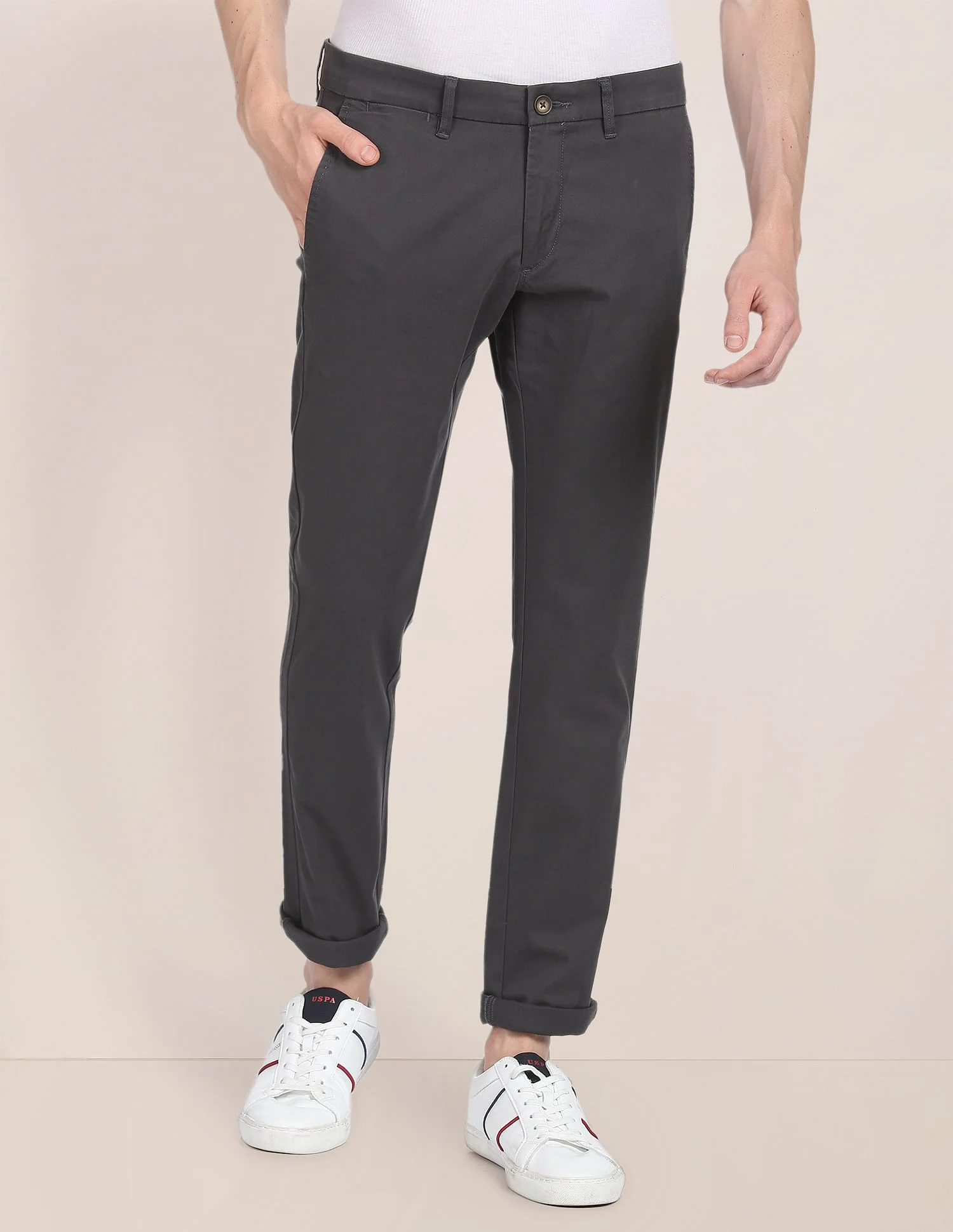 Mid Rise Twill Casual Trousers - Image 6