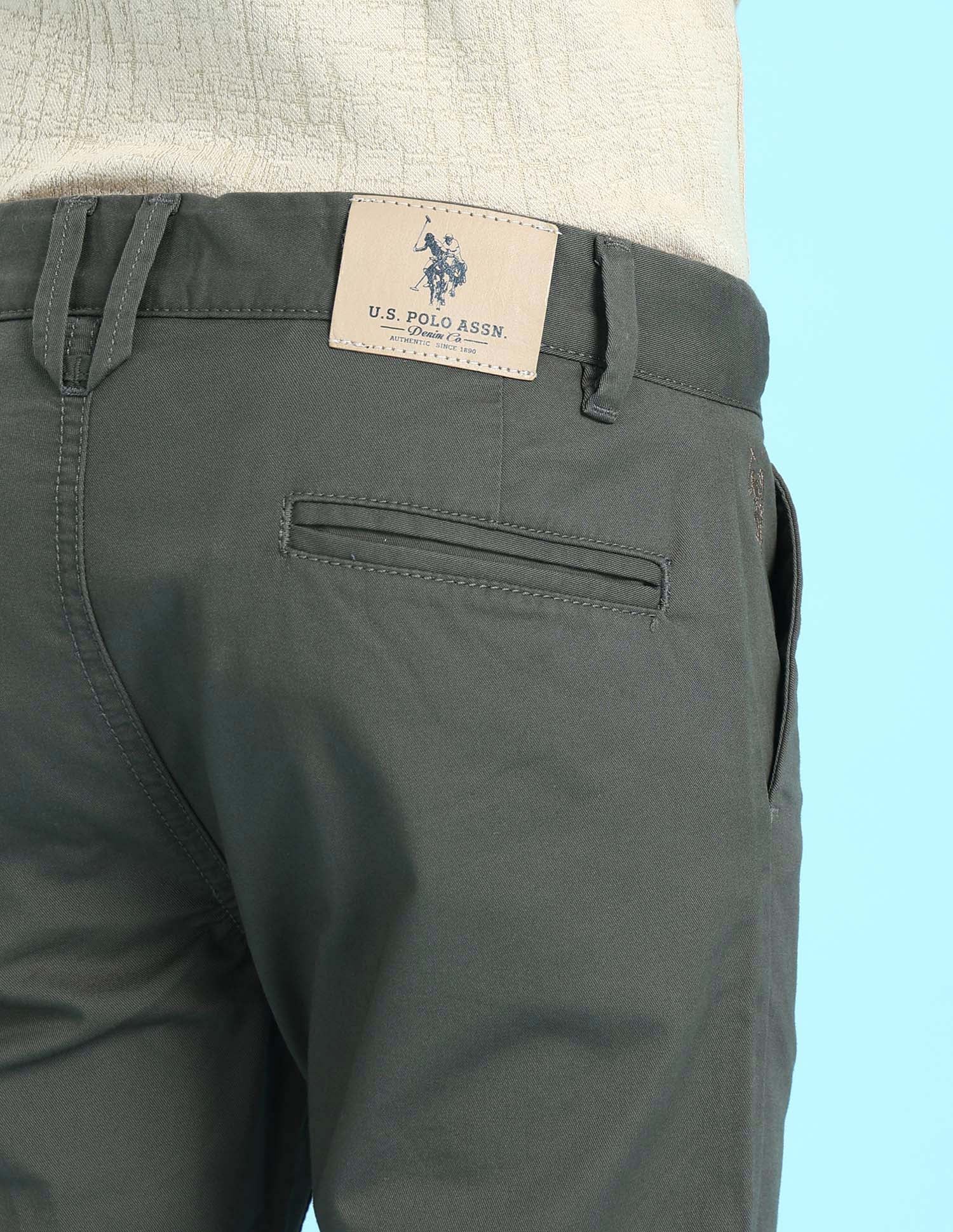 Mid Rise Twill Solid Trousers - Image 9
