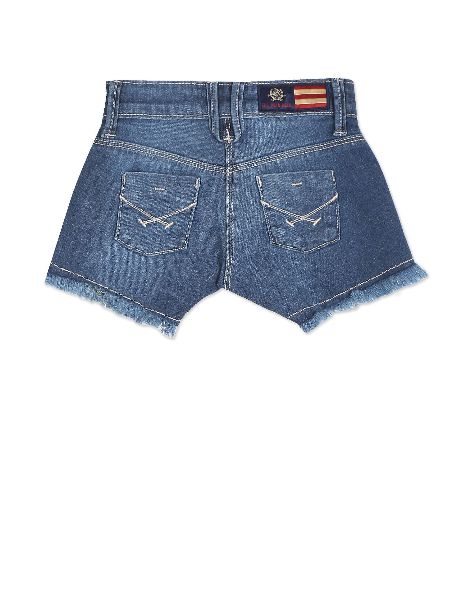 Mid Rise Whiskered Denim Shorts - Image 2