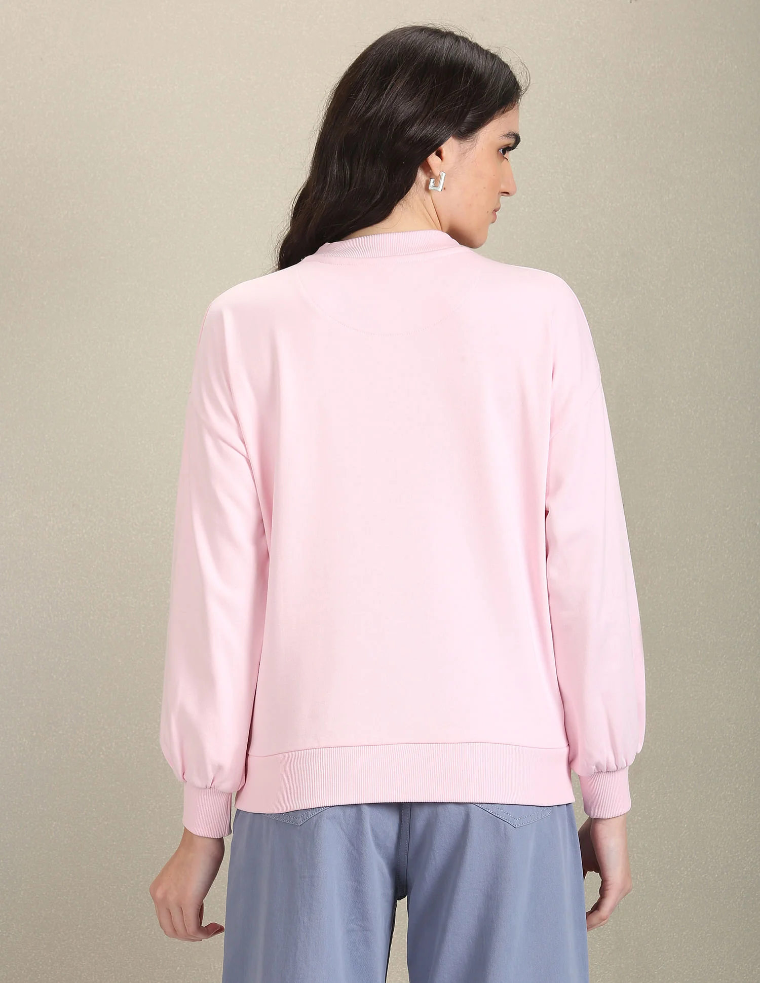 Mock Neck Brand Print Sweatshirt - Image 5