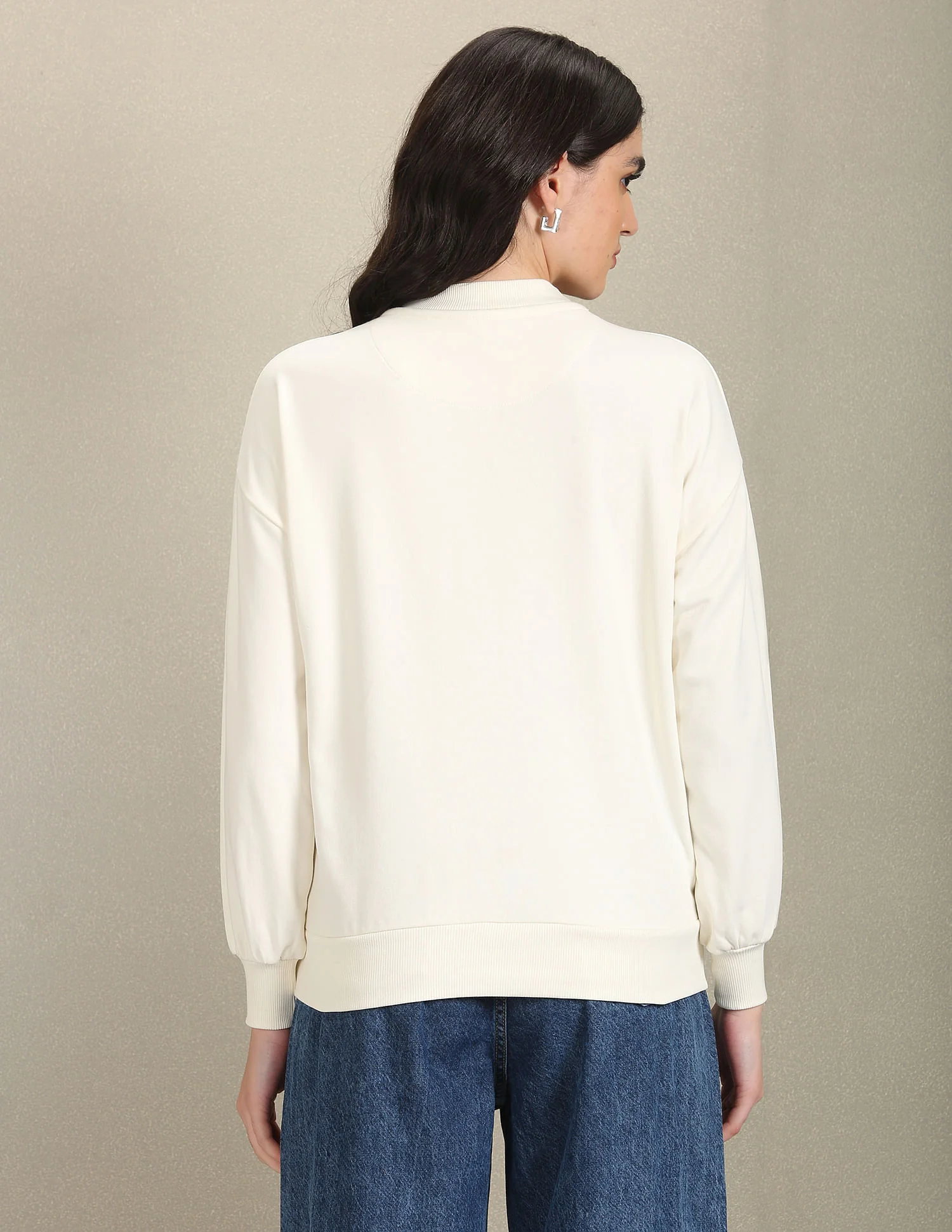 Mock Neck Brand Print Sweatshirt - Image 5