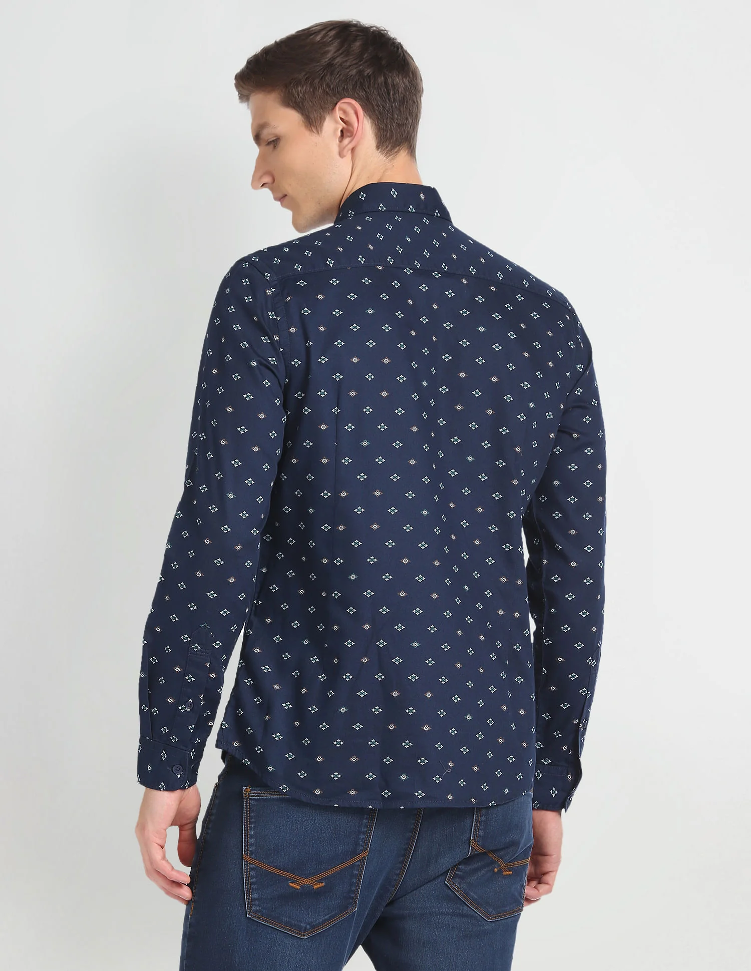 Motif Print Slim Fit Shirt - Image 5