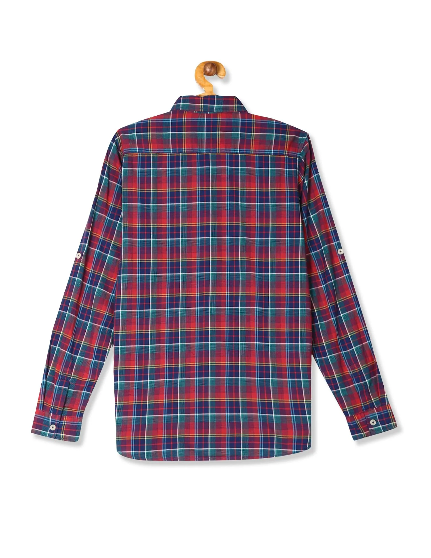 Multi Colour Boys Check Cotton Shirt - Image 2