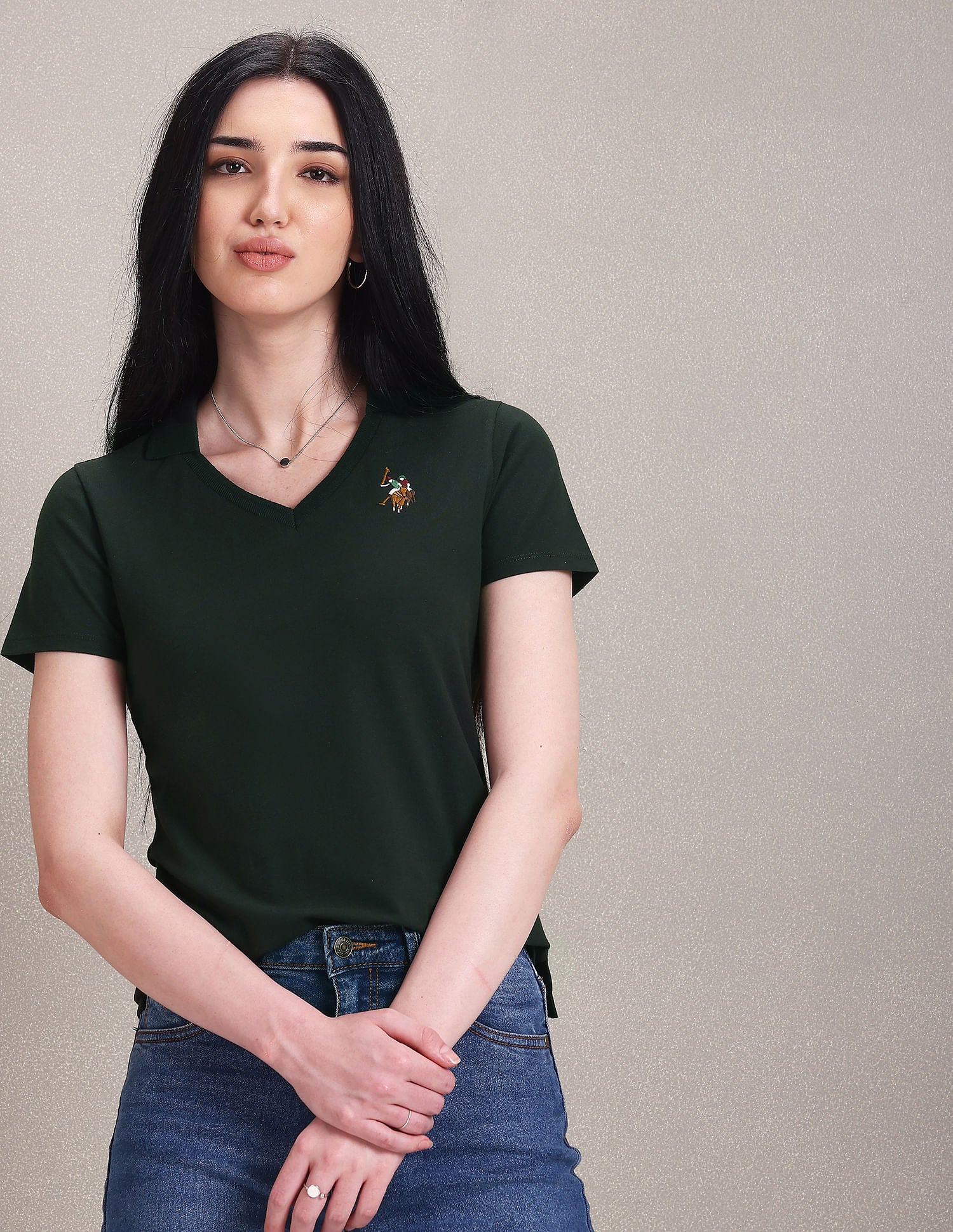 Notch Neck Pique Polo Shirt