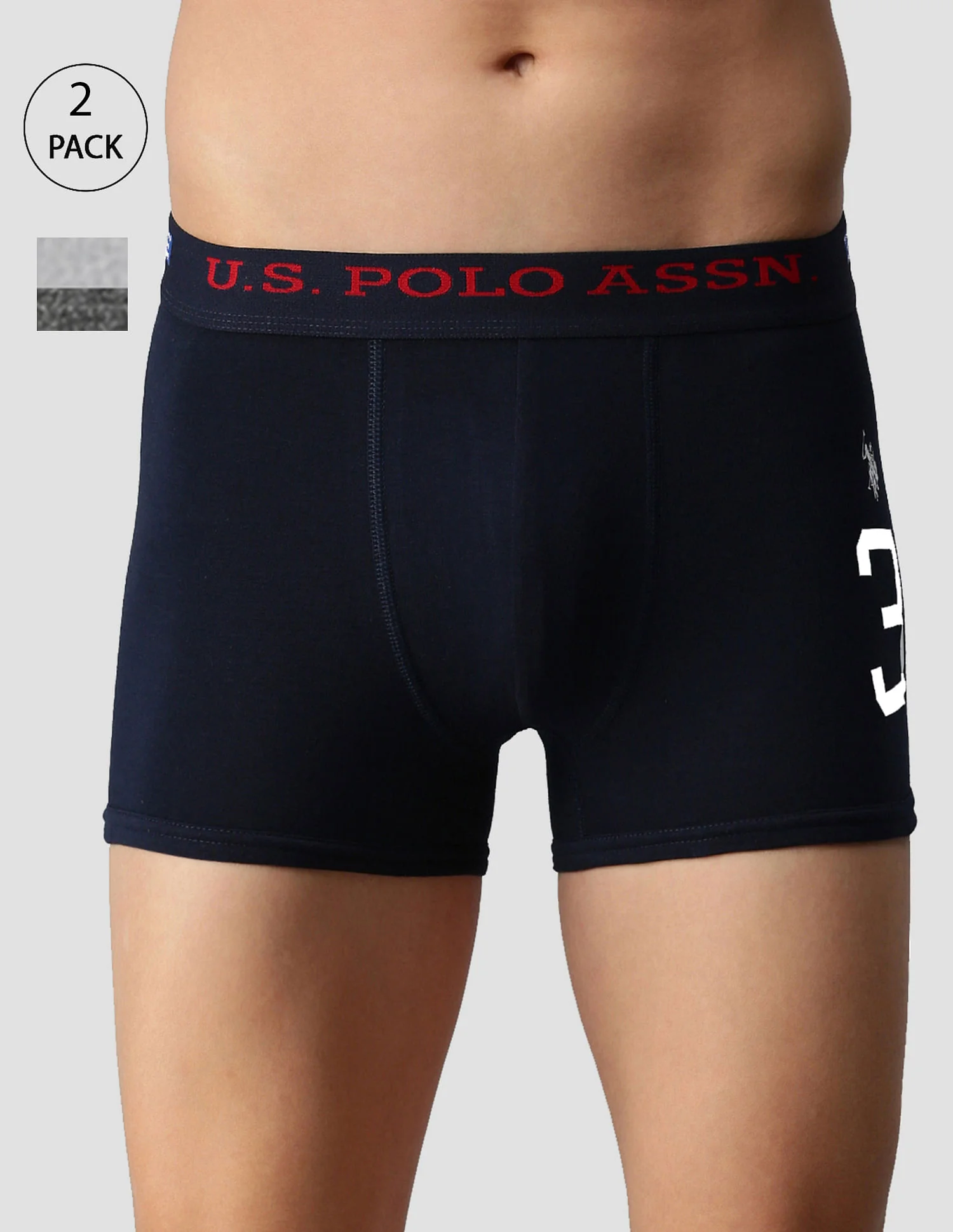 Numeric Print Cotton Spandex I015 Trunks - Pack Of 2