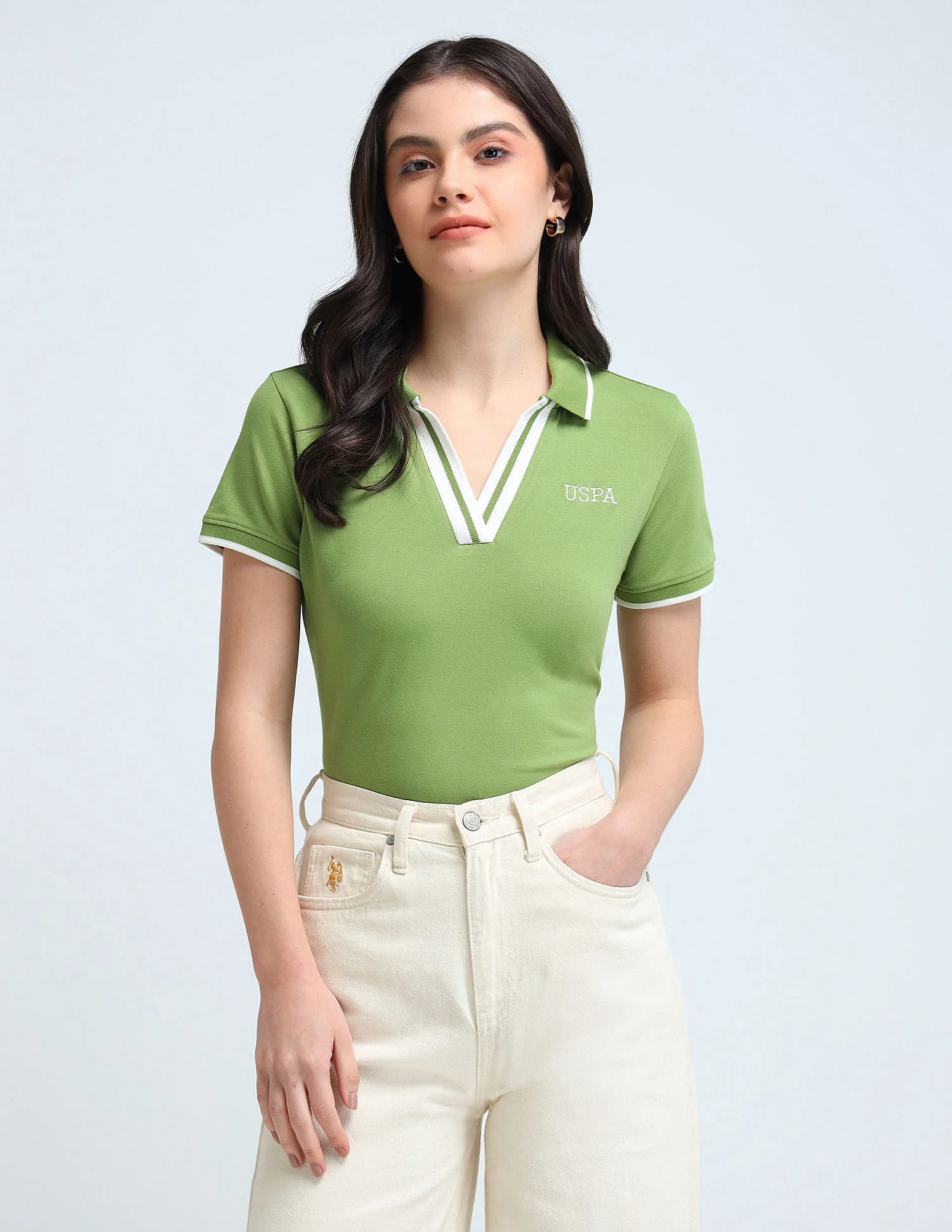 Open Placket Pique Polo Shirt