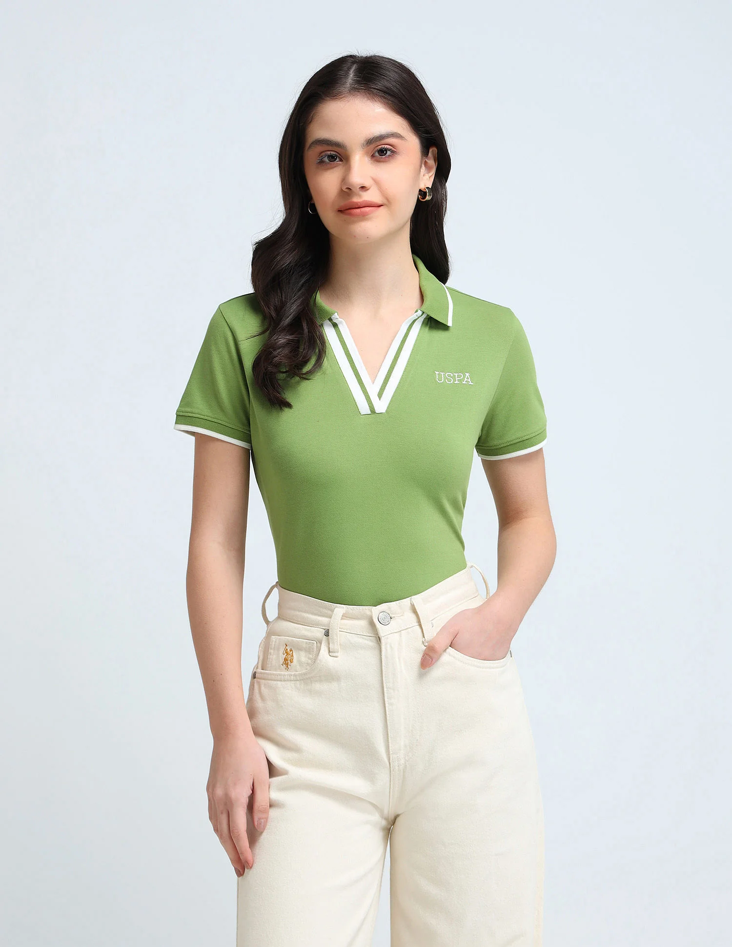 Open Placket Pique Polo Shirt - Image 6