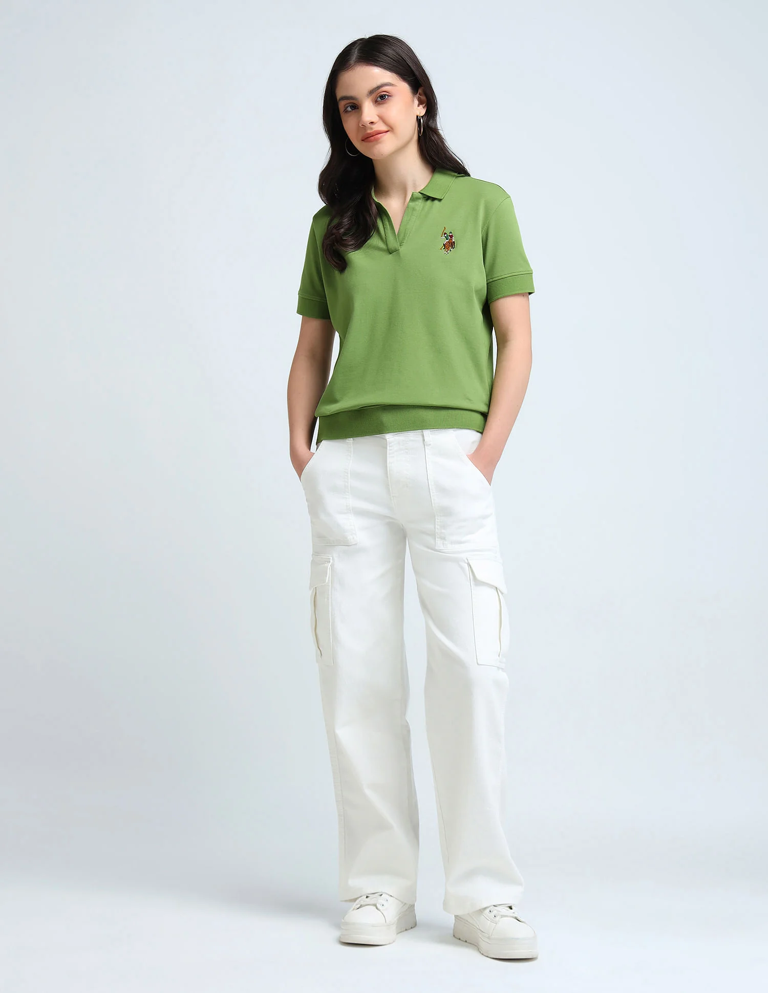 Open Placket Relaxed Polo Shirt - Image 3