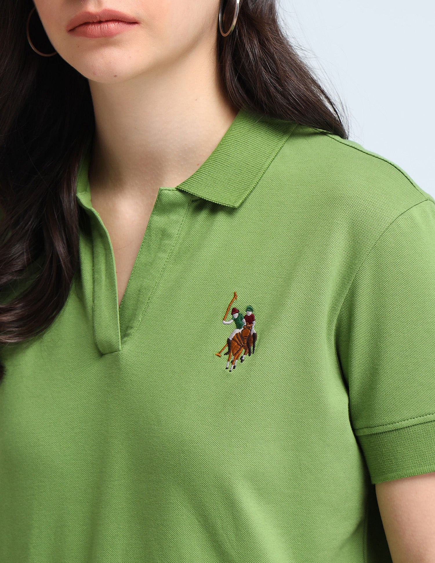 Open Placket Relaxed Polo Shirt - Image 7