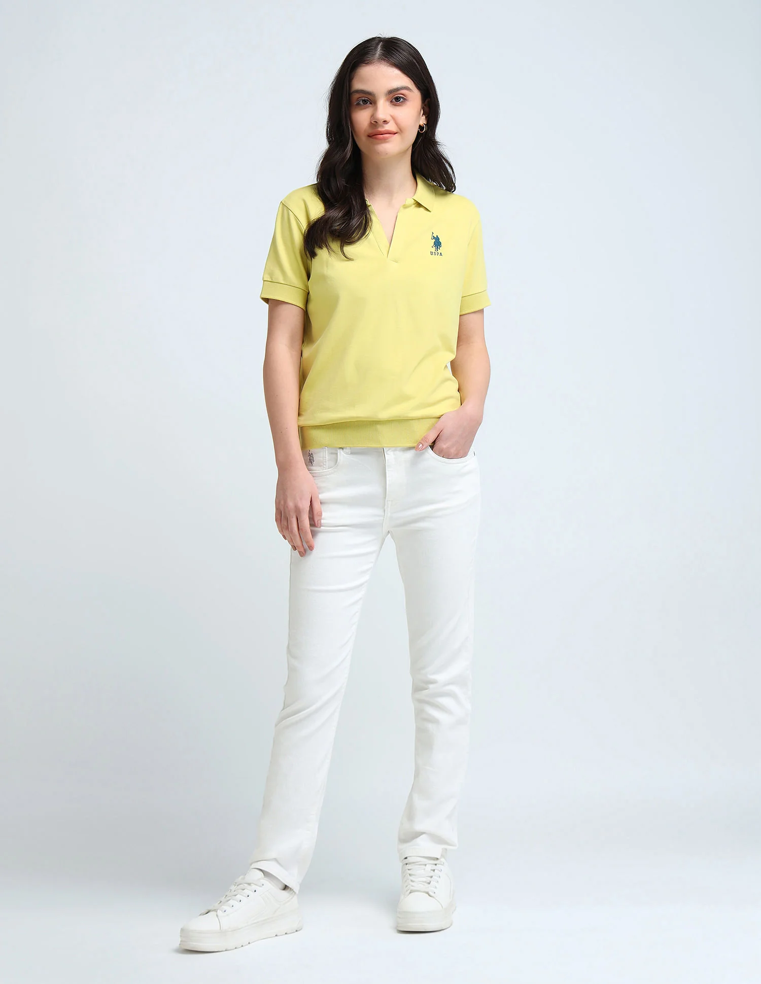 Open Placket Relaxed Polo Shirt - Image 3
