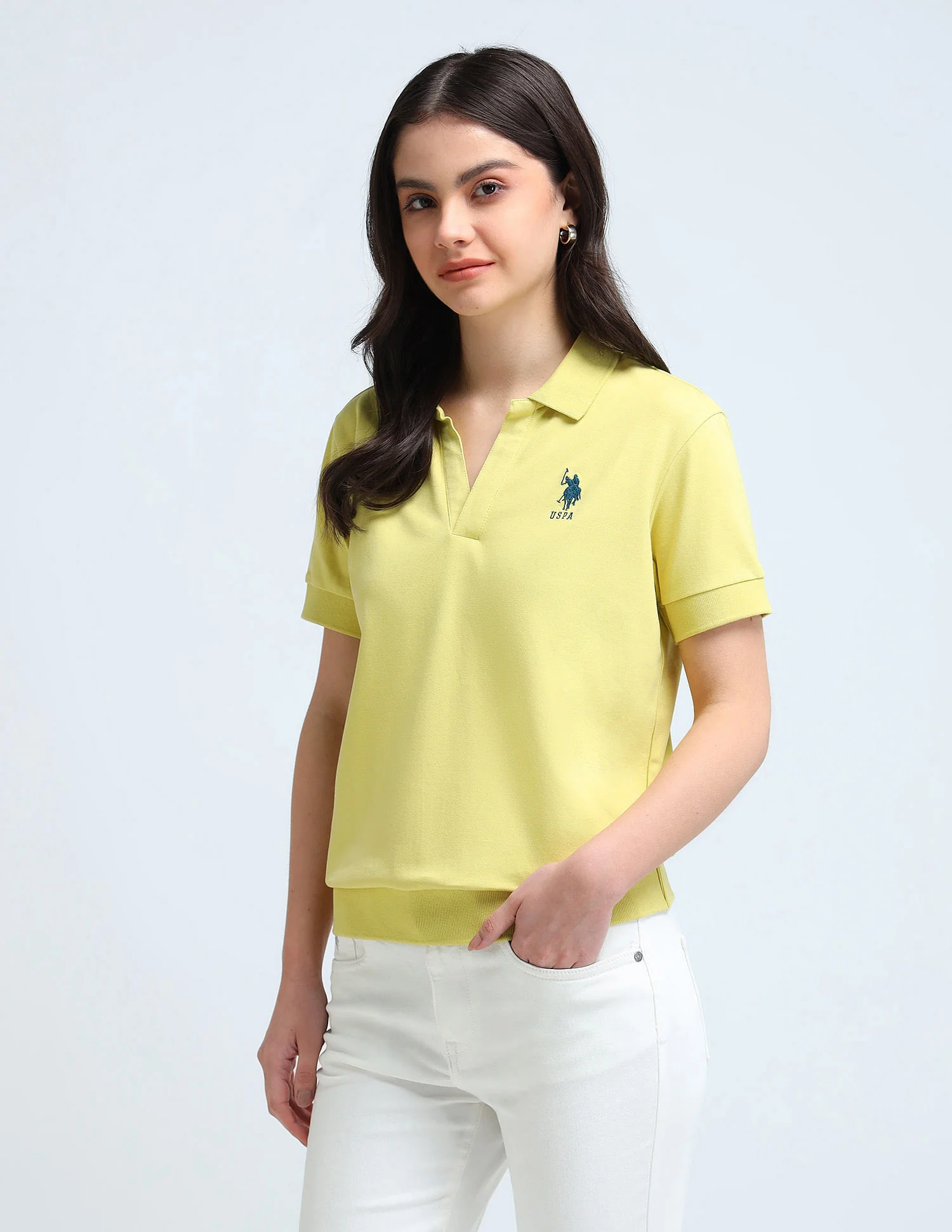 Open Placket Relaxed Polo Shirt - Image 4