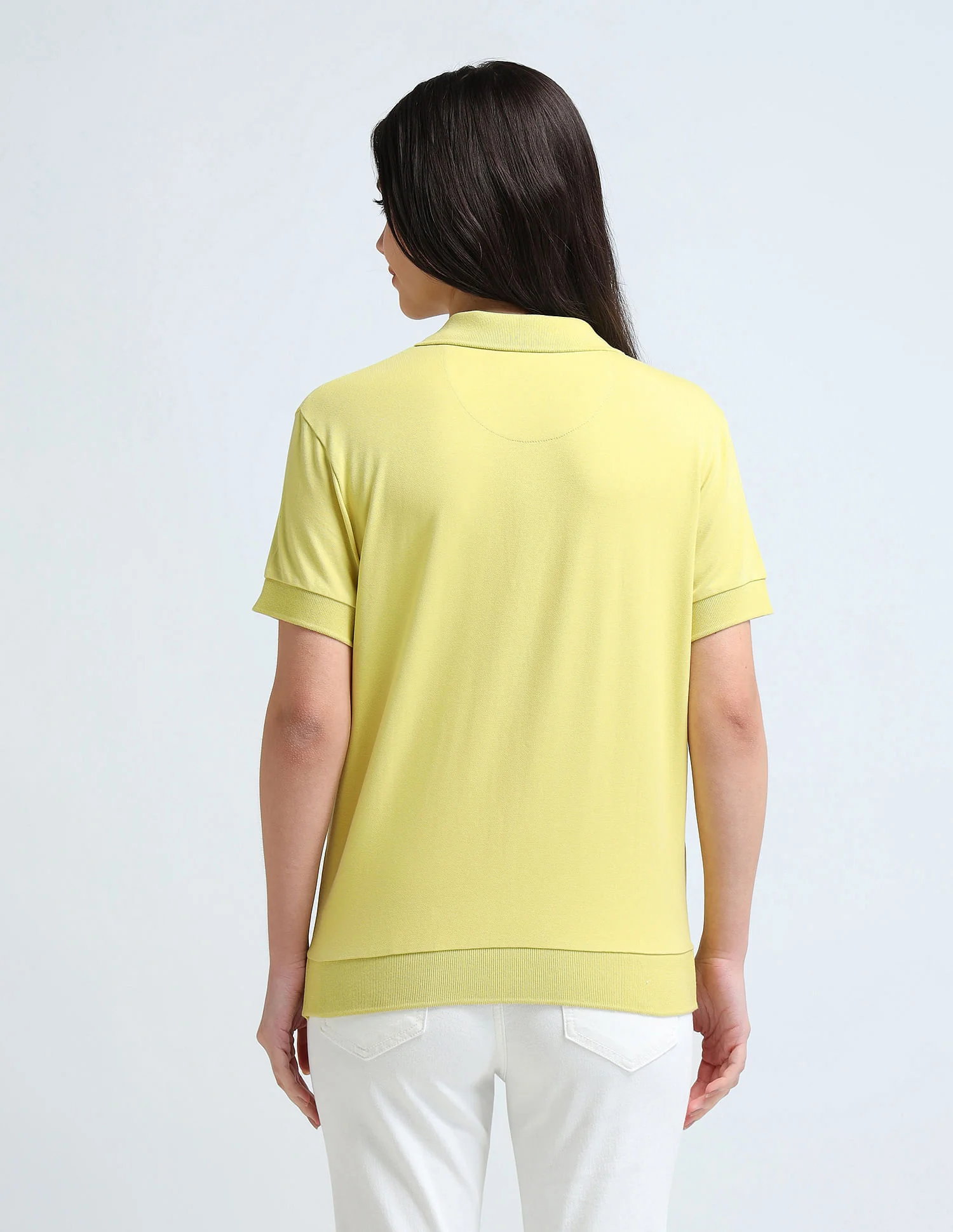 Open Placket Relaxed Polo Shirt - Image 5