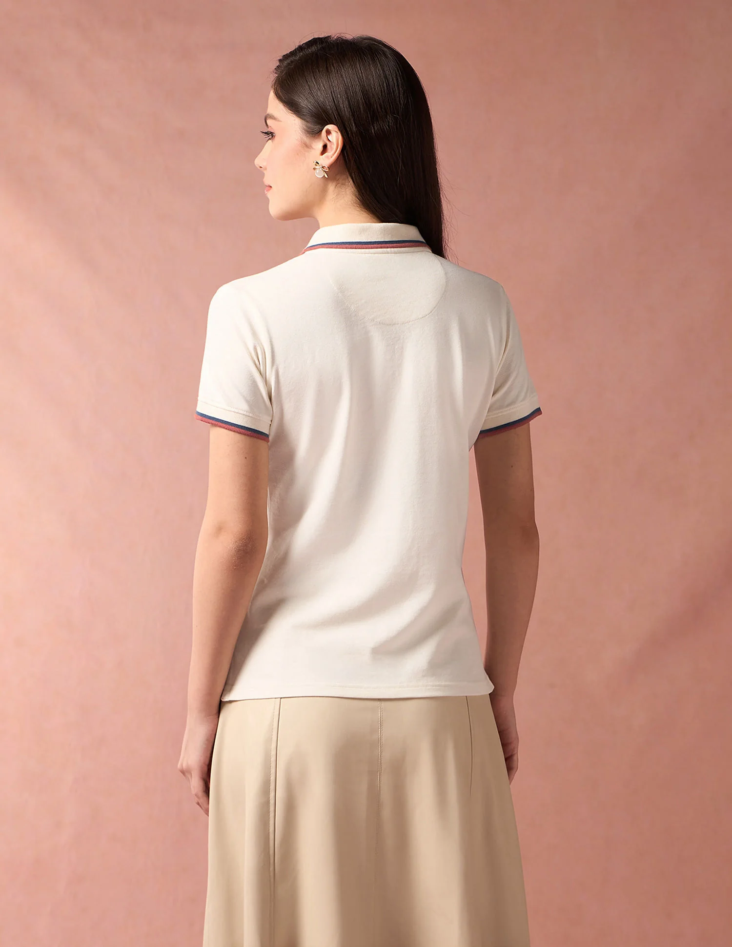 Open Placket Solid Polo Shirt - Image 5