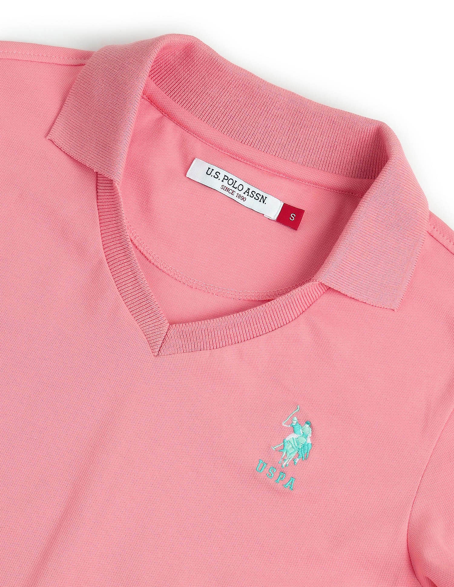 Open Placket Solid Polo Shirt - Image 2