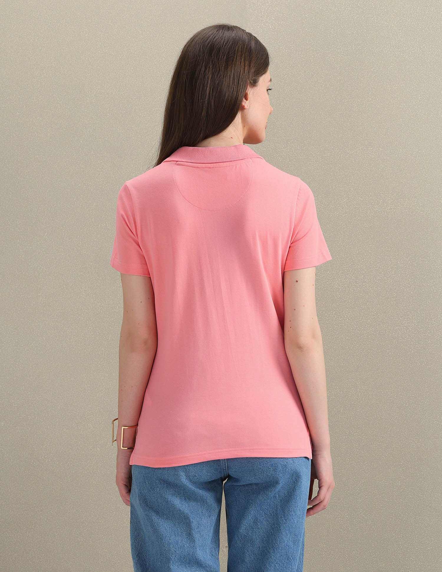 Open Placket Solid Polo Shirt - Image 5