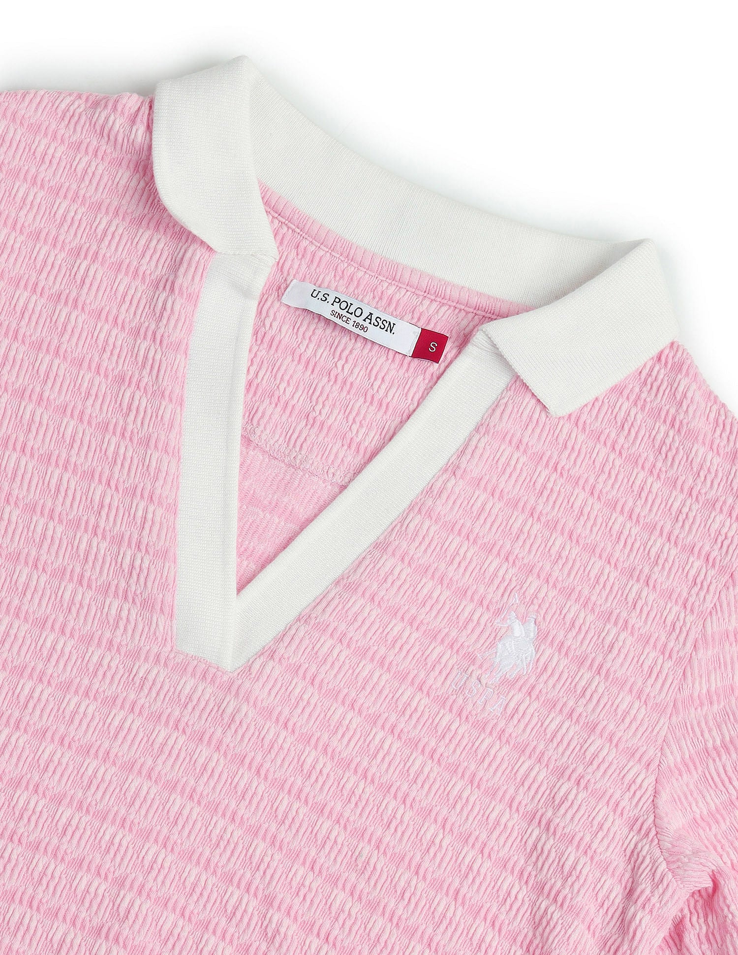 Open Placket Textured Polo Shirt - Image 2
