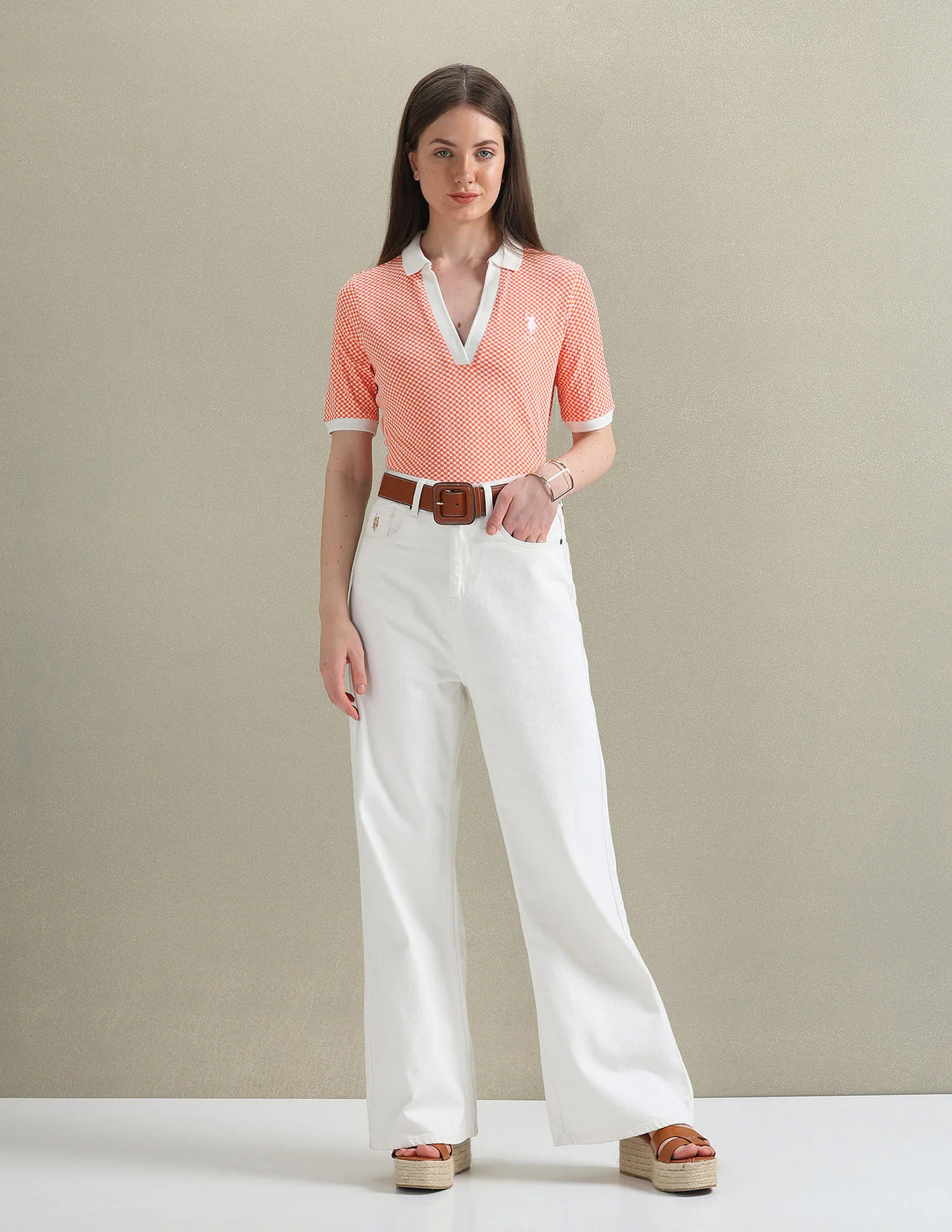 Open Placket Textured Polo Shirt - Image 3