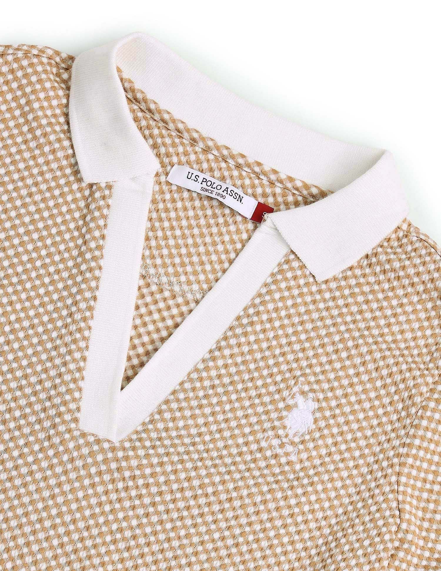Open Placket Textured Polo Shirt - Image 2