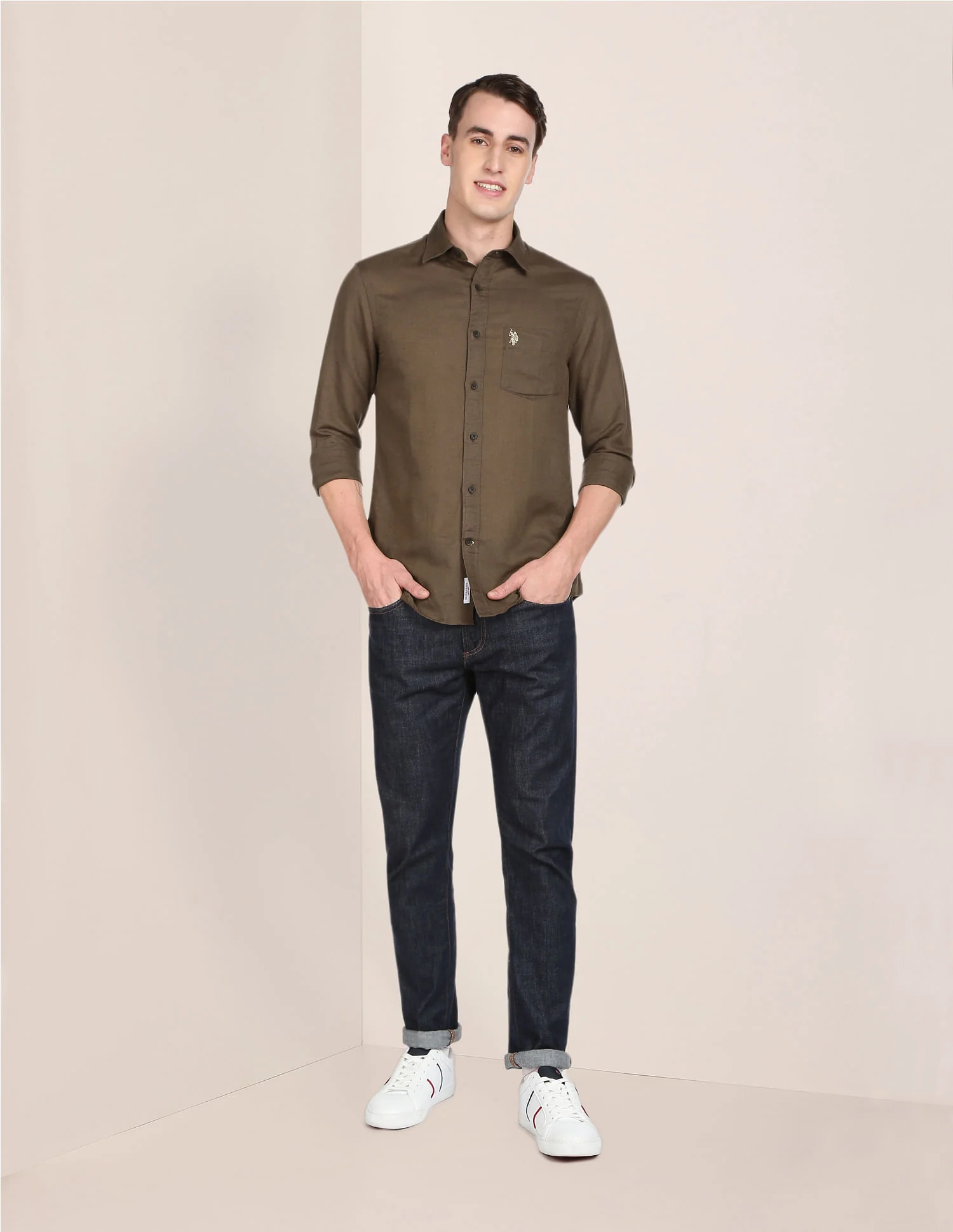 Oxford Weave Solid Casual Shirt - Image 3