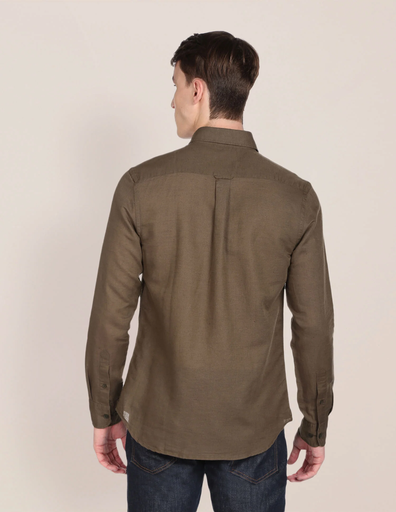 Oxford Weave Solid Casual Shirt - Image 5