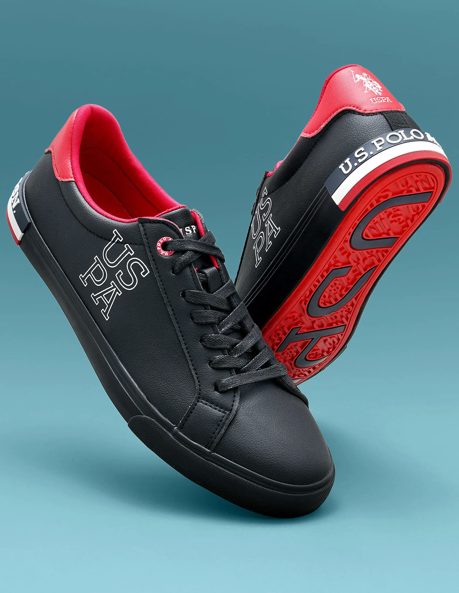 Men Panelled Logo Print Ramus Sneakers