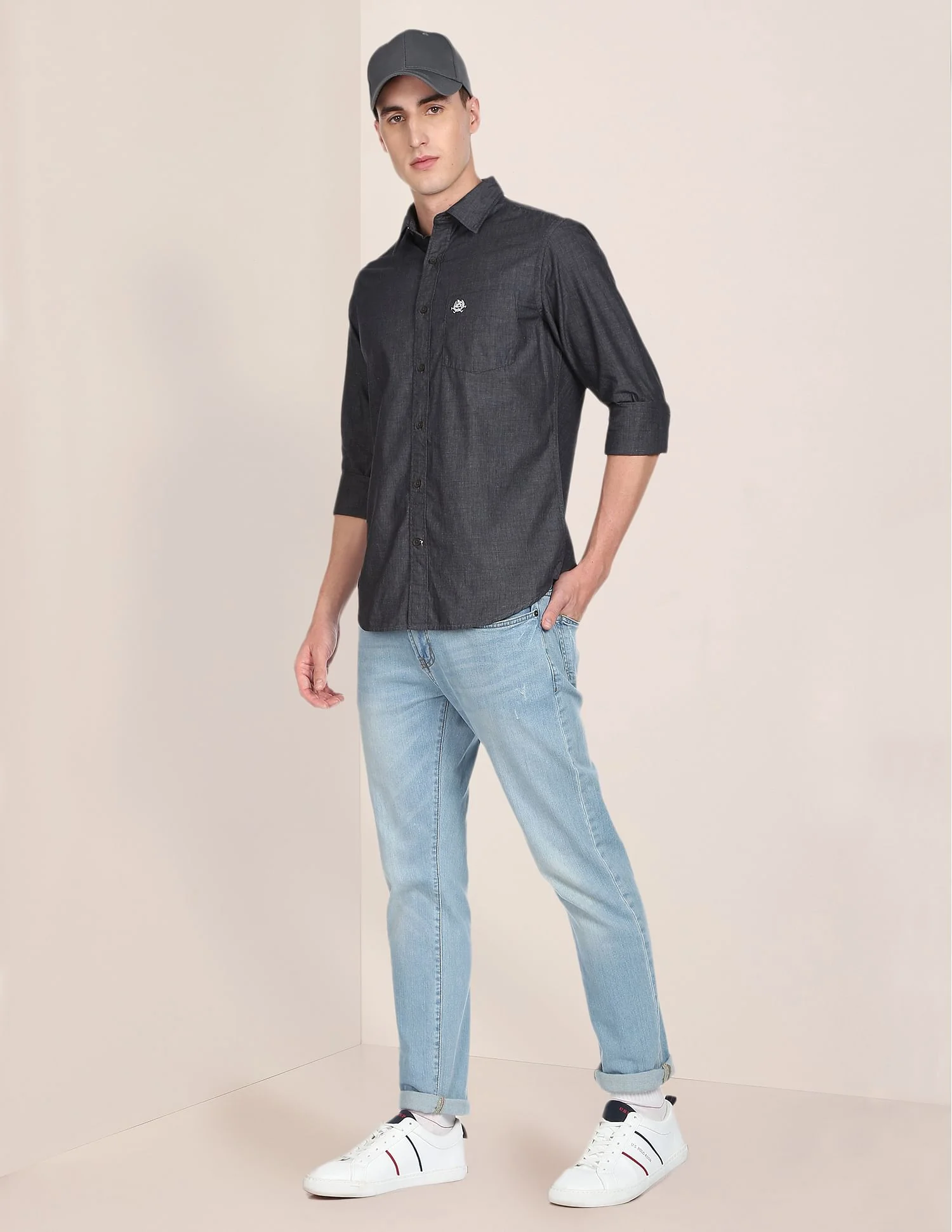 Patch Pocket Heathered Casual Shirt - Image 3