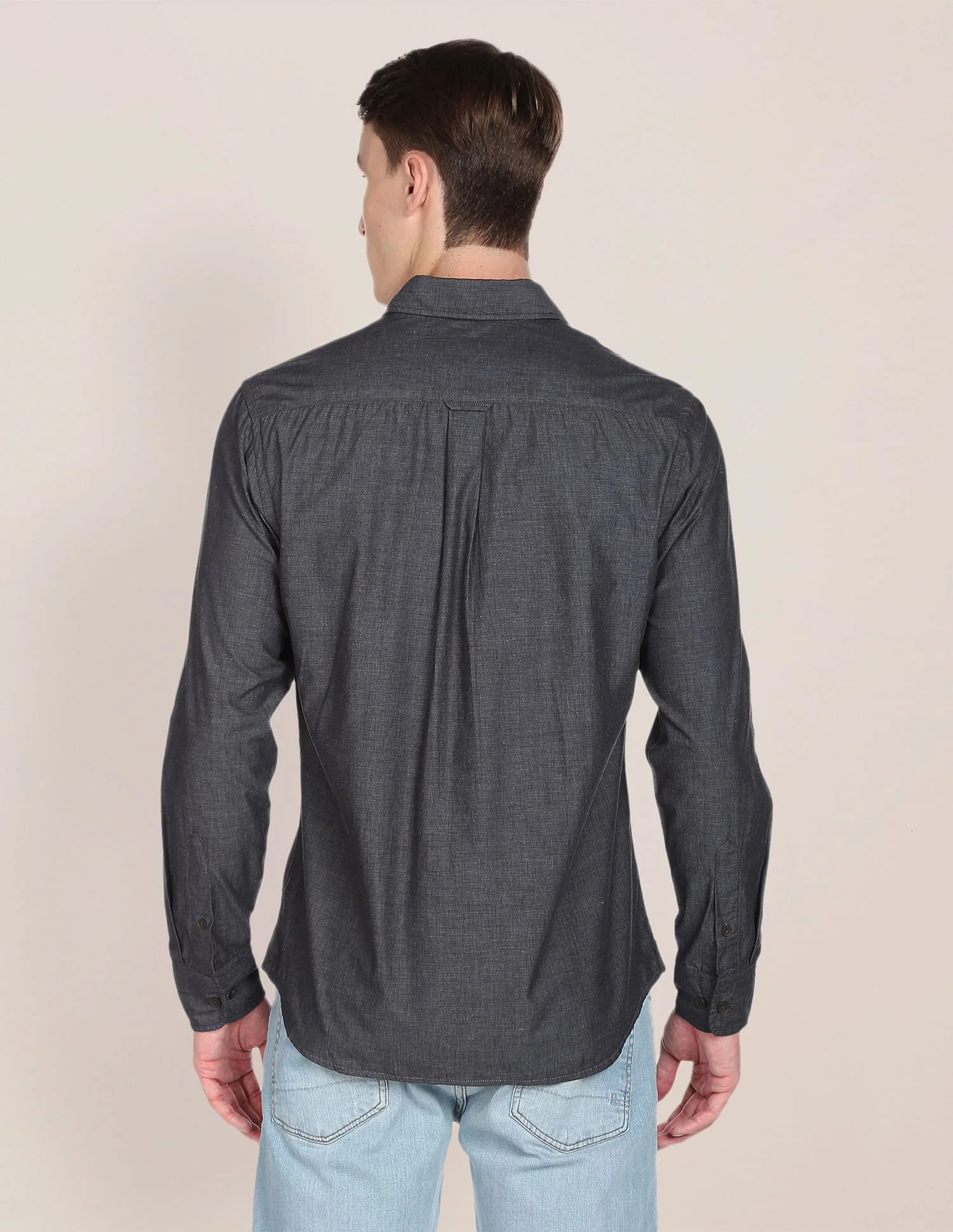 Patch Pocket Heathered Casual Shirt - Image 5