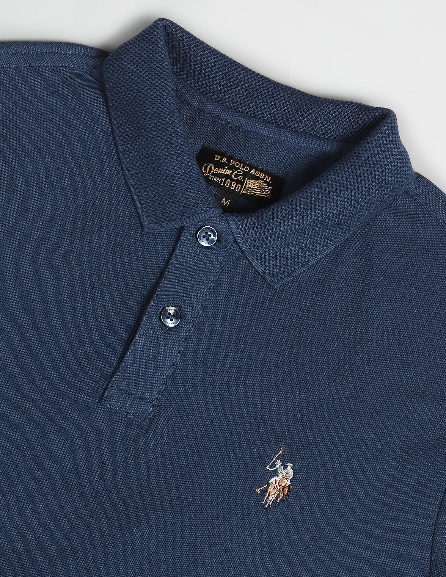 Patterned Collar Cotton Polo Shirt - Image 2