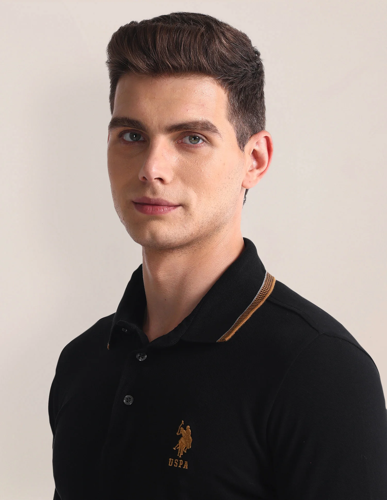 Patterned Collar Slim Fit Polo Shirt - Image 7
