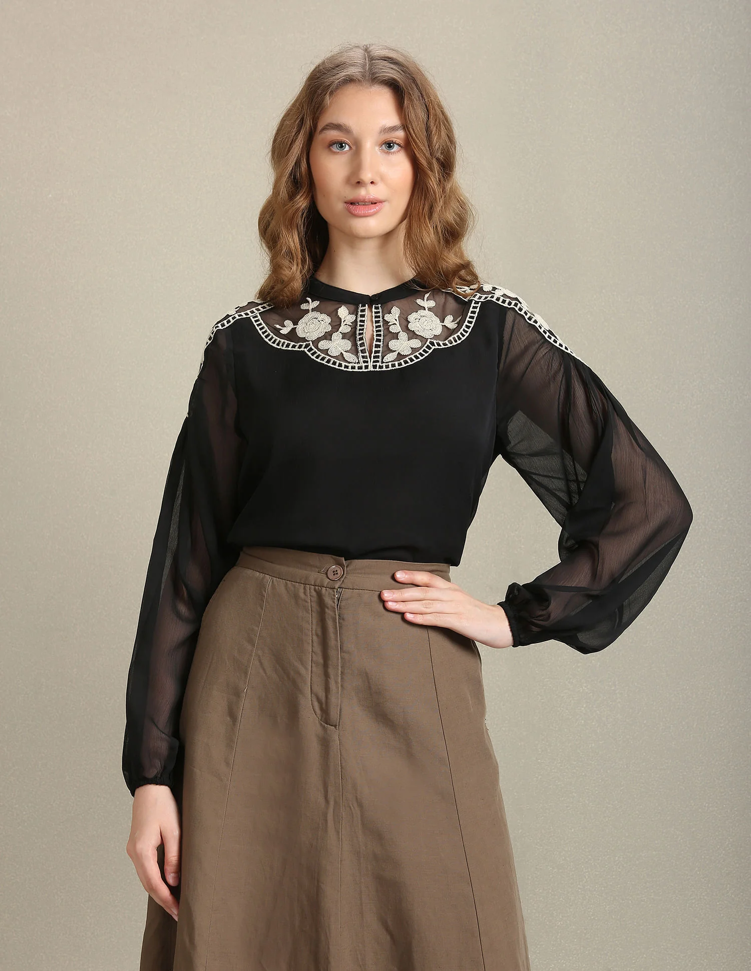 Placement Lace Embroidery Top - Image 6